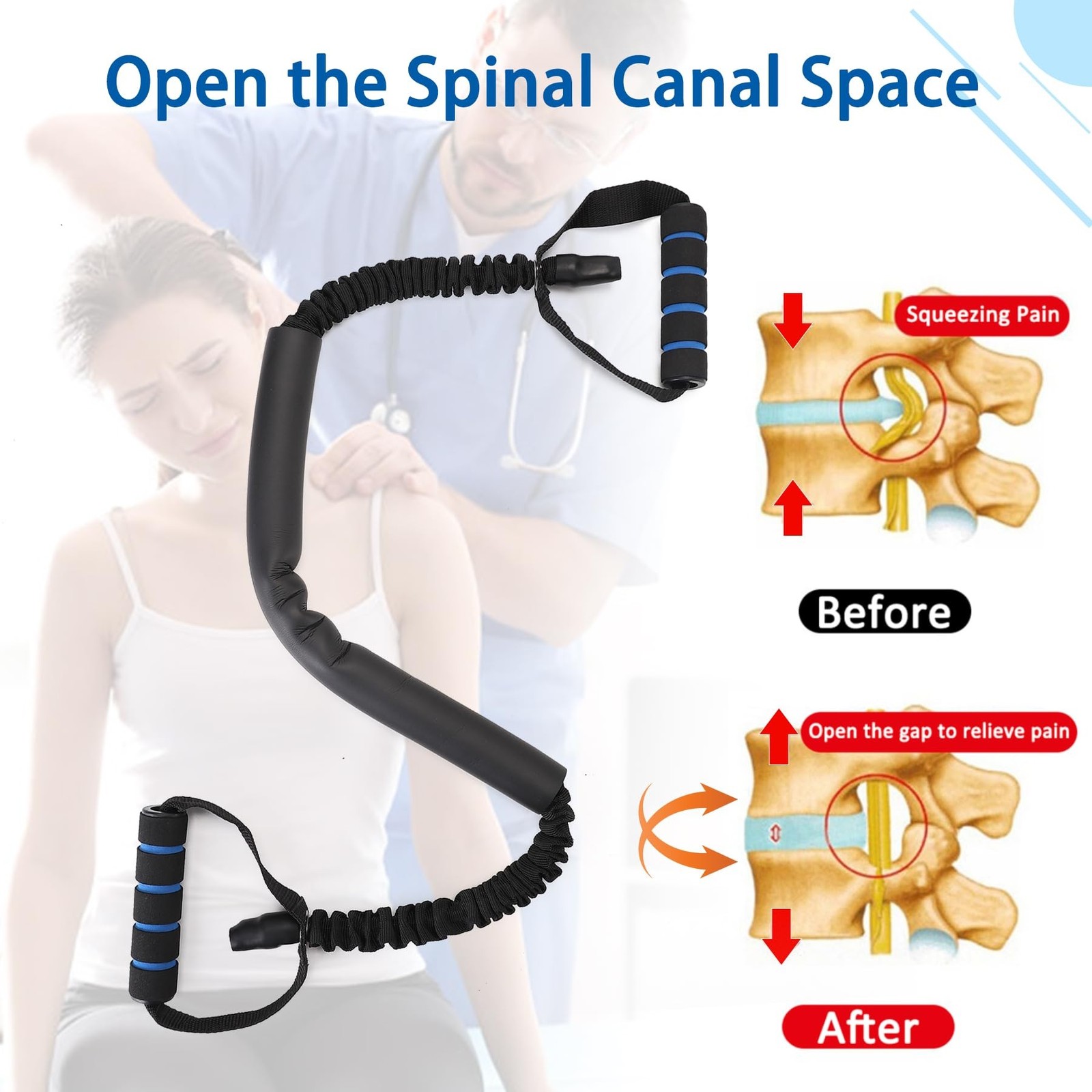 Neck Stretcher Exerciser, Cervical Traction Device, Neck Chiropractor Pull De...