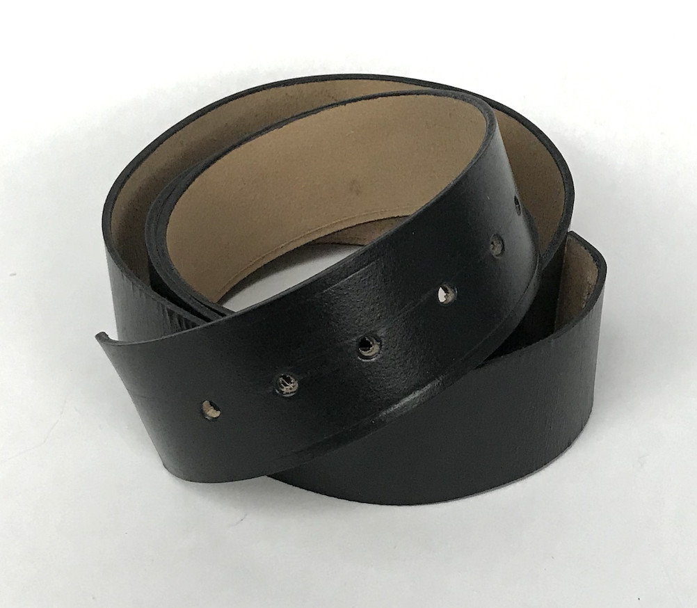 Black Leather Waist Belt - 60 Inches Long