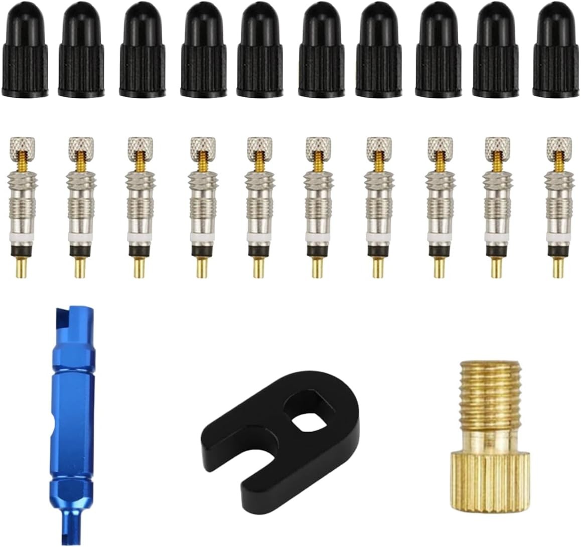 23PCS Presta Valve Core Repair Kit- Tubeless Adapter Bike Blue