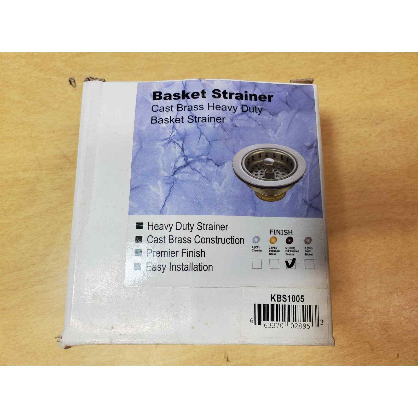 Kingston Brass Basket Strainer Cast Brass Heavy Duty Oil Rubbed Bronze KBS1005