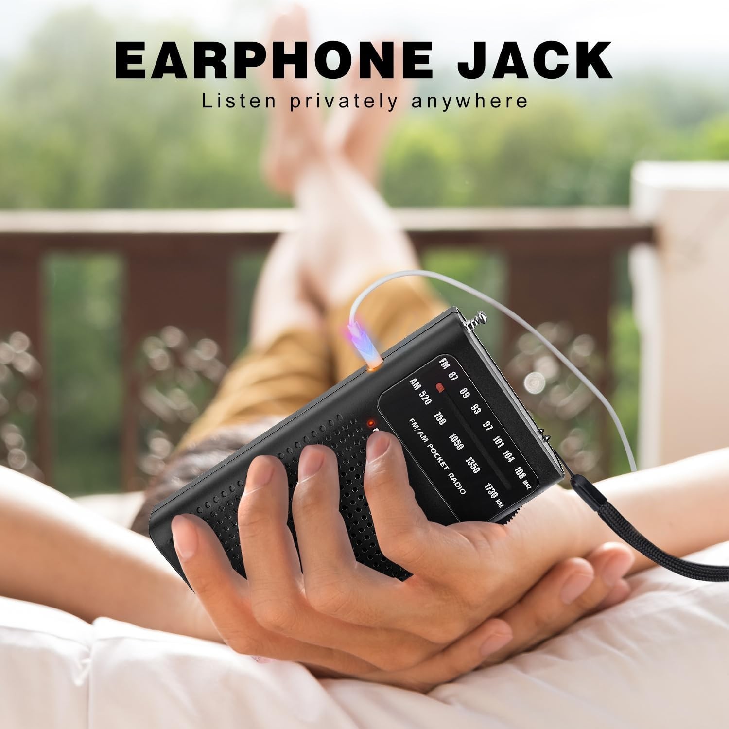 Small Radios Portable AM FM Transistor radios 2AA Battery Operated with Black