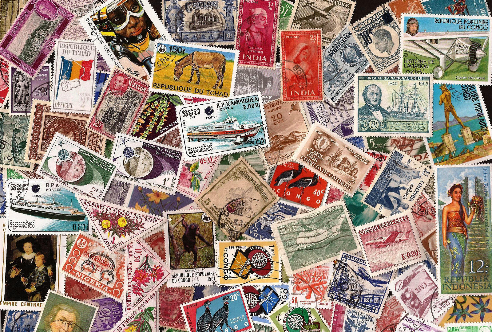 A, 100+ Different Worldwide Stamps, Many Commemoratives