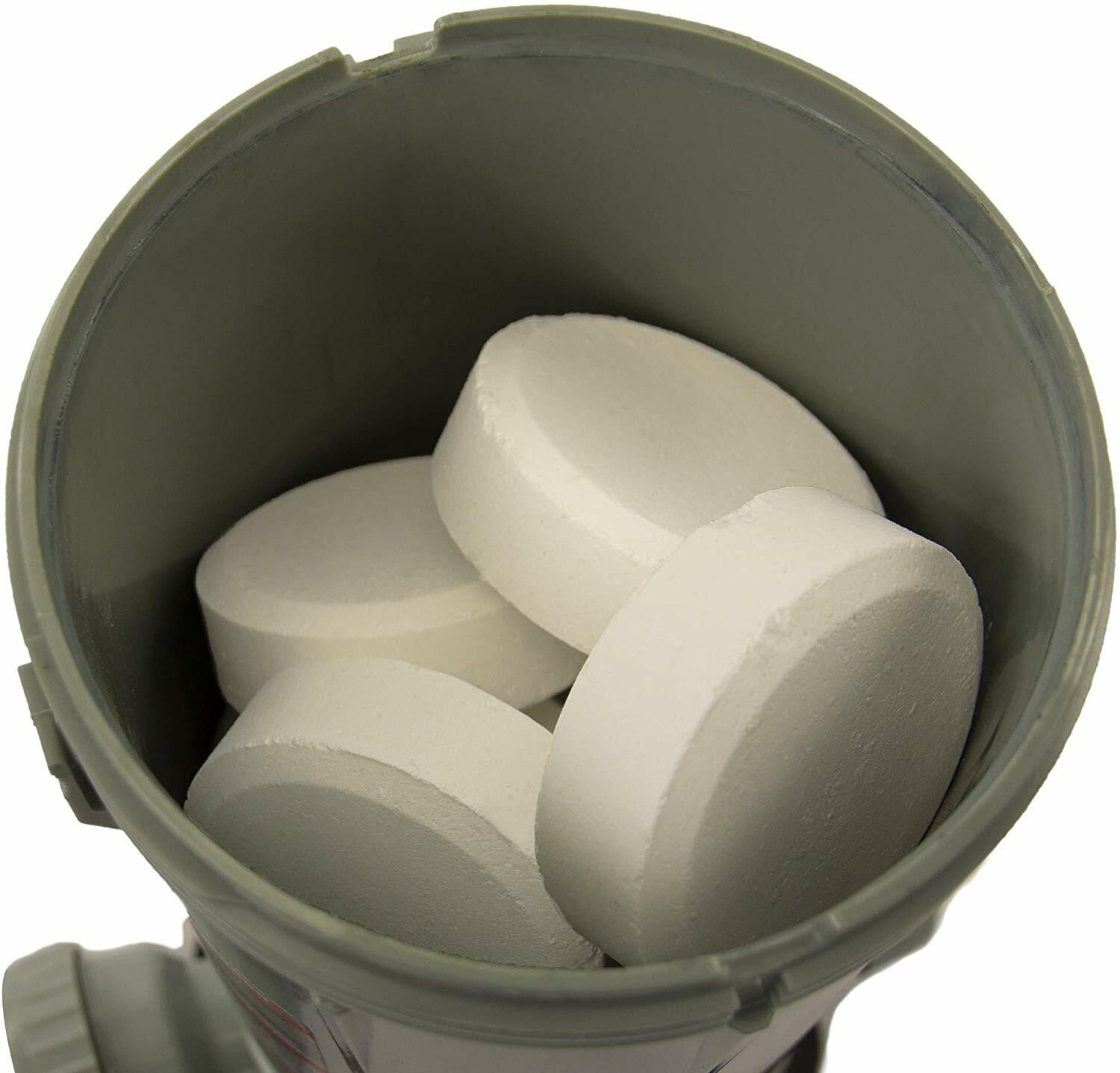 Rx Clear Inground In-line Swimming Pool Chlorinator Chemical Feeder-Holds 9 lbs