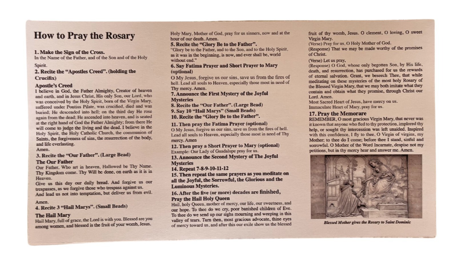 How to Pray the Rosary Prayer Card 5 Pack