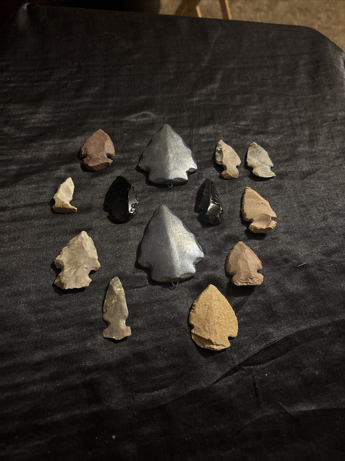 Small collection of 13 Arrowheads Native American