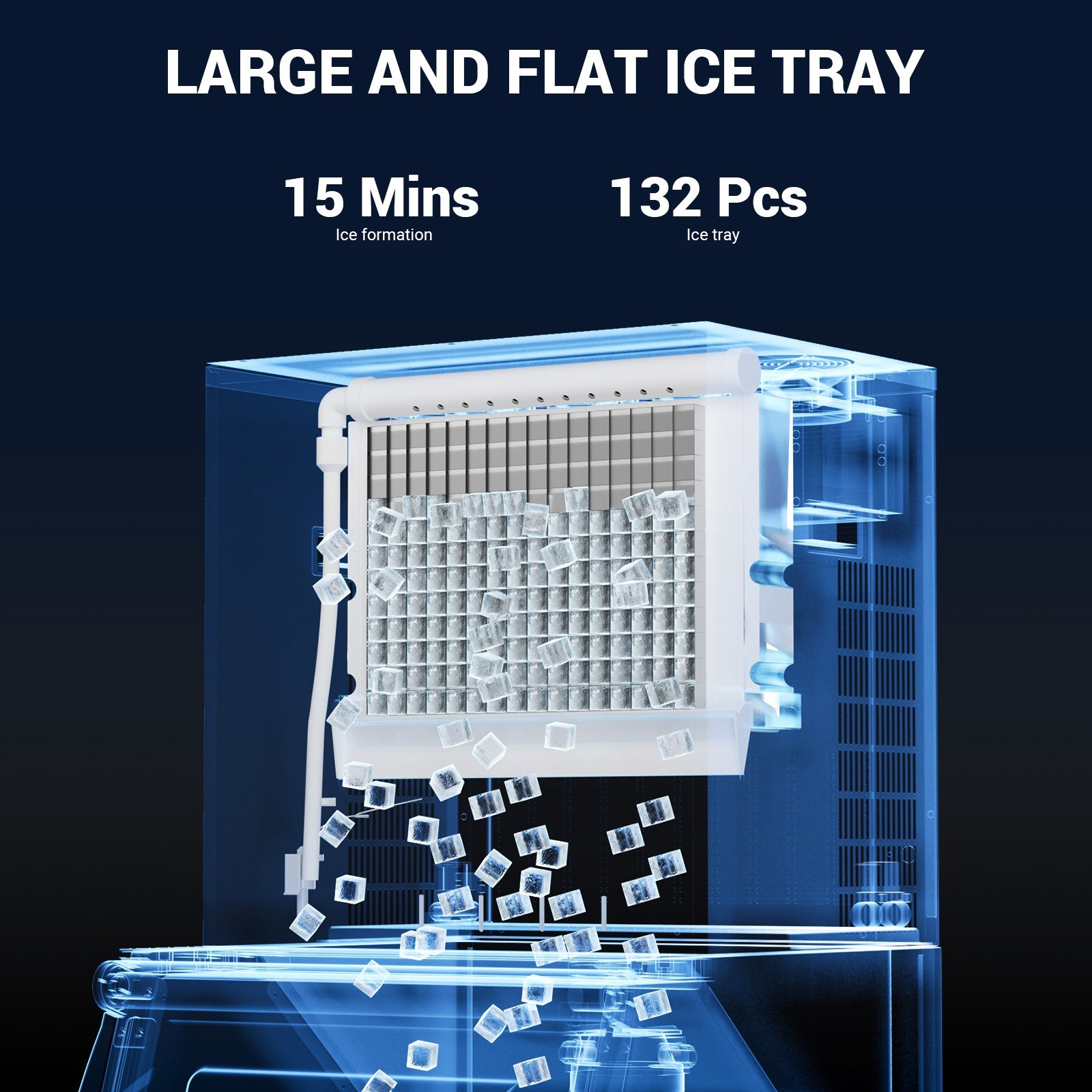 Commercial Ice Maker Machine 400 lbs/24 h Self-Cleaning Ice Machine - Head Only