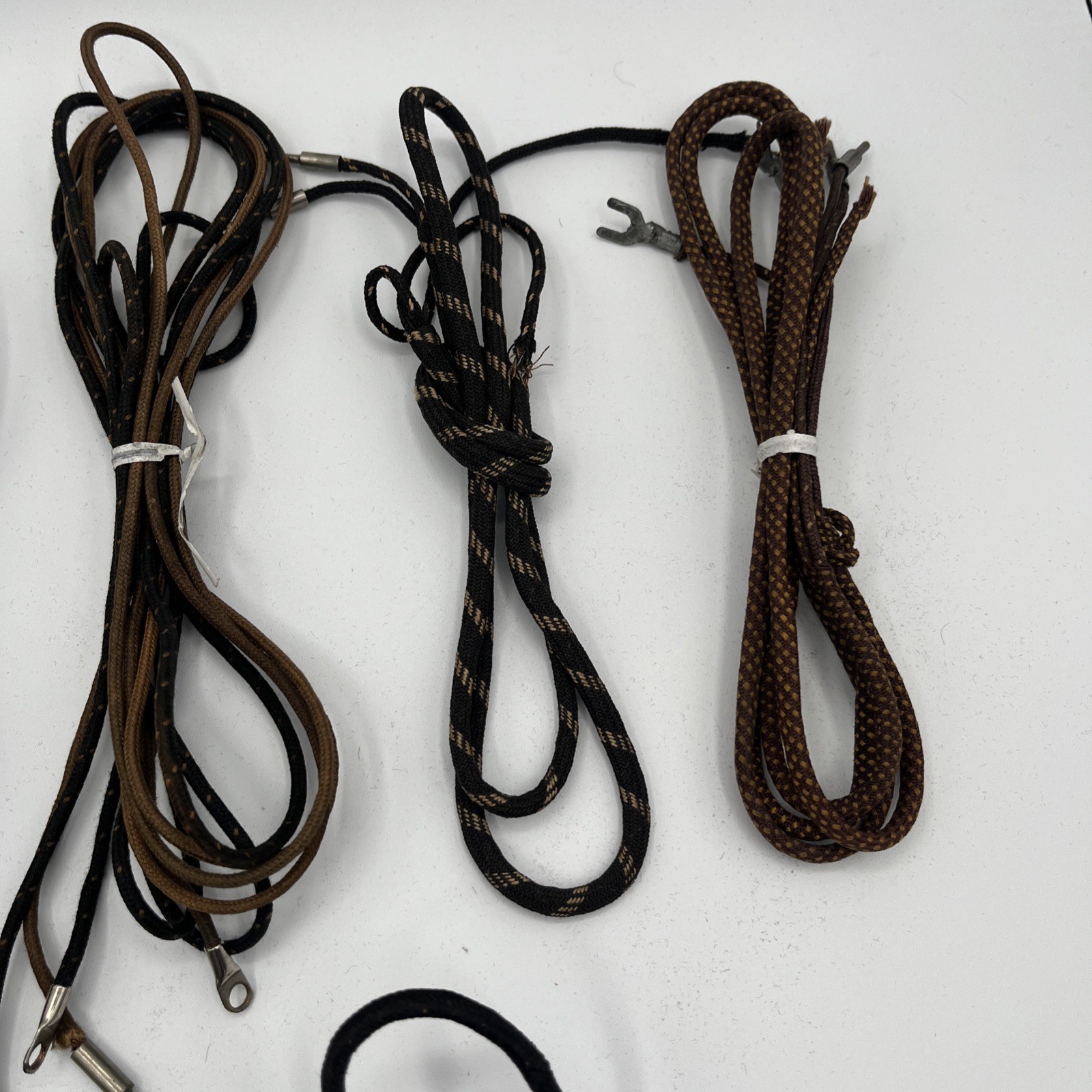 9 Pair Vintage Cloth Wire Ww1 1920 Era Tube Radio Speakers or Headphones Good