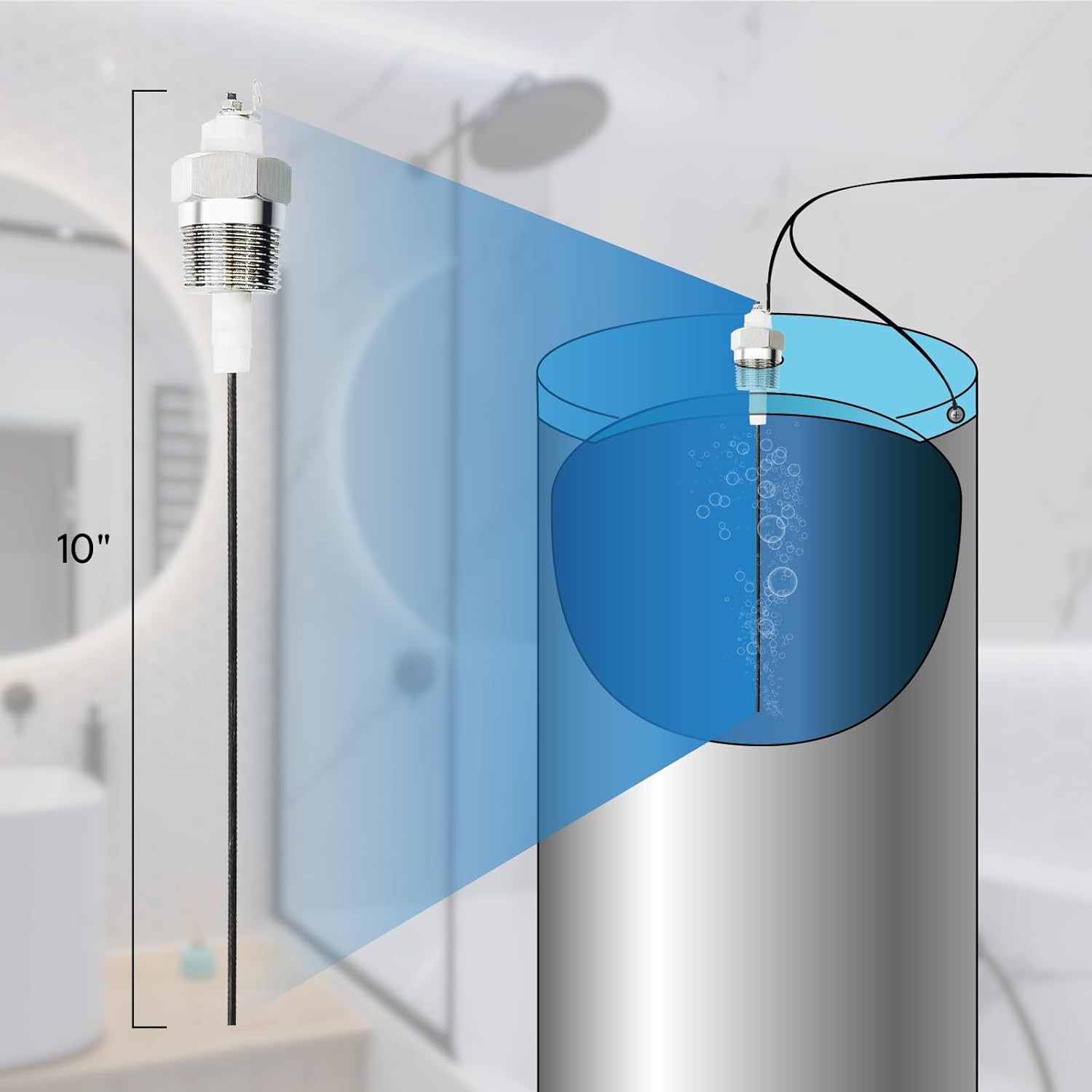 Powered Anode Rod for Water Heater Tank Electric Anode Rod for Hot Water Heater