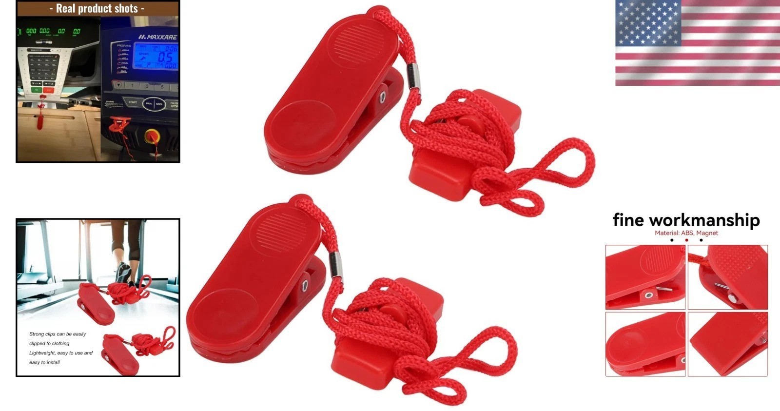 Universal Magnetic Fitness Treadmill Safety Key - Quick Installation & Secure