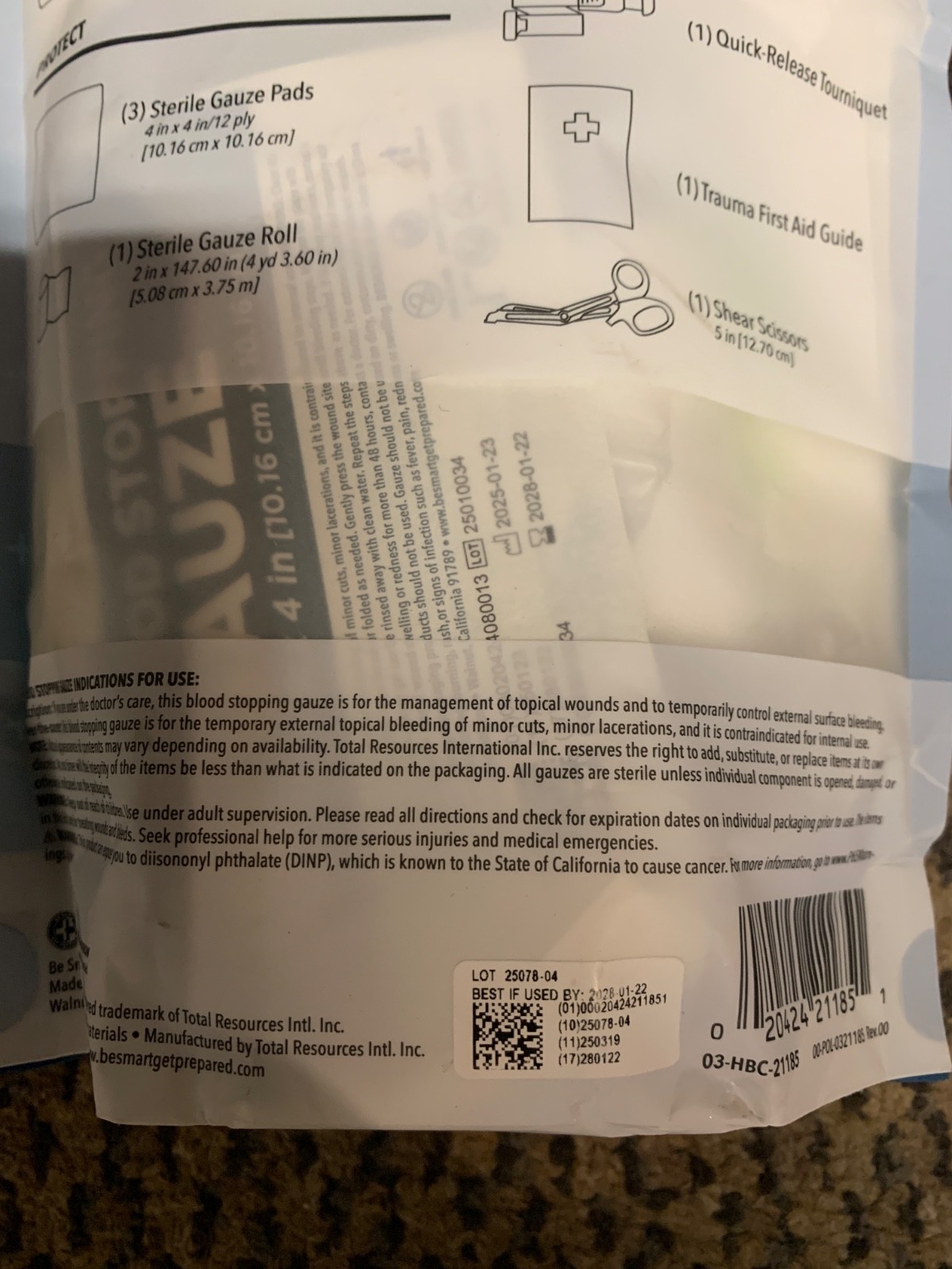 Stop the Bleed Kit Supplies Bleeding Control Pack of 10 pcs W/ Tourniquet New