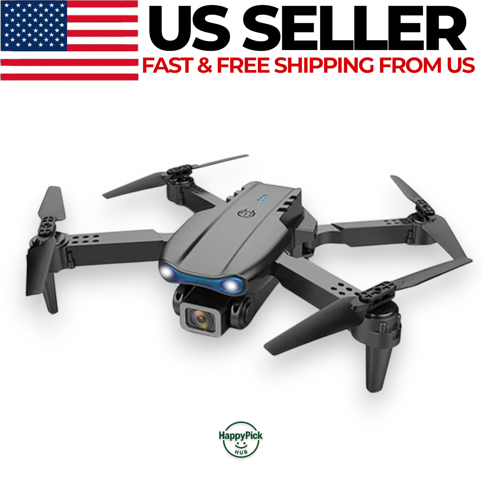 Drone 2025 4K HD Dual Camera WiFi FPV RC Foldable Quadcopter + 4 Batteries