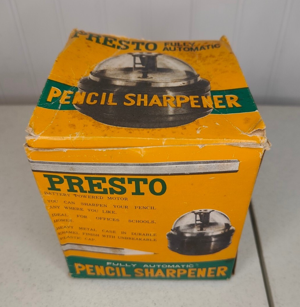 WORKING VTG Presto Automatic Pencil Sharpener Green Dome Mad Men Don Draper Desk