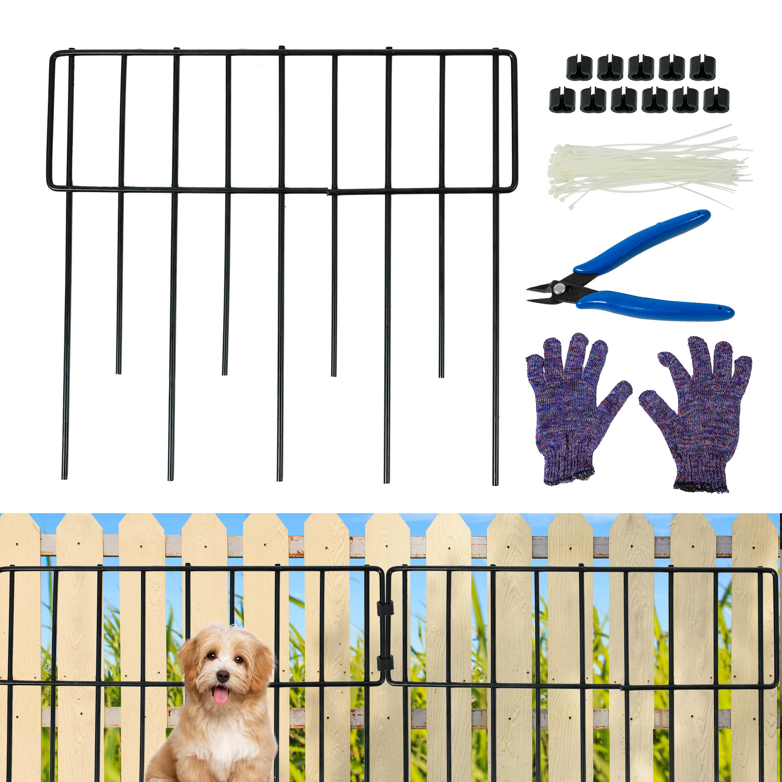 Animal Barrier Fence, 10 Pack 10.8ft(L) x 12.6in(H) Decorative Garden Fence