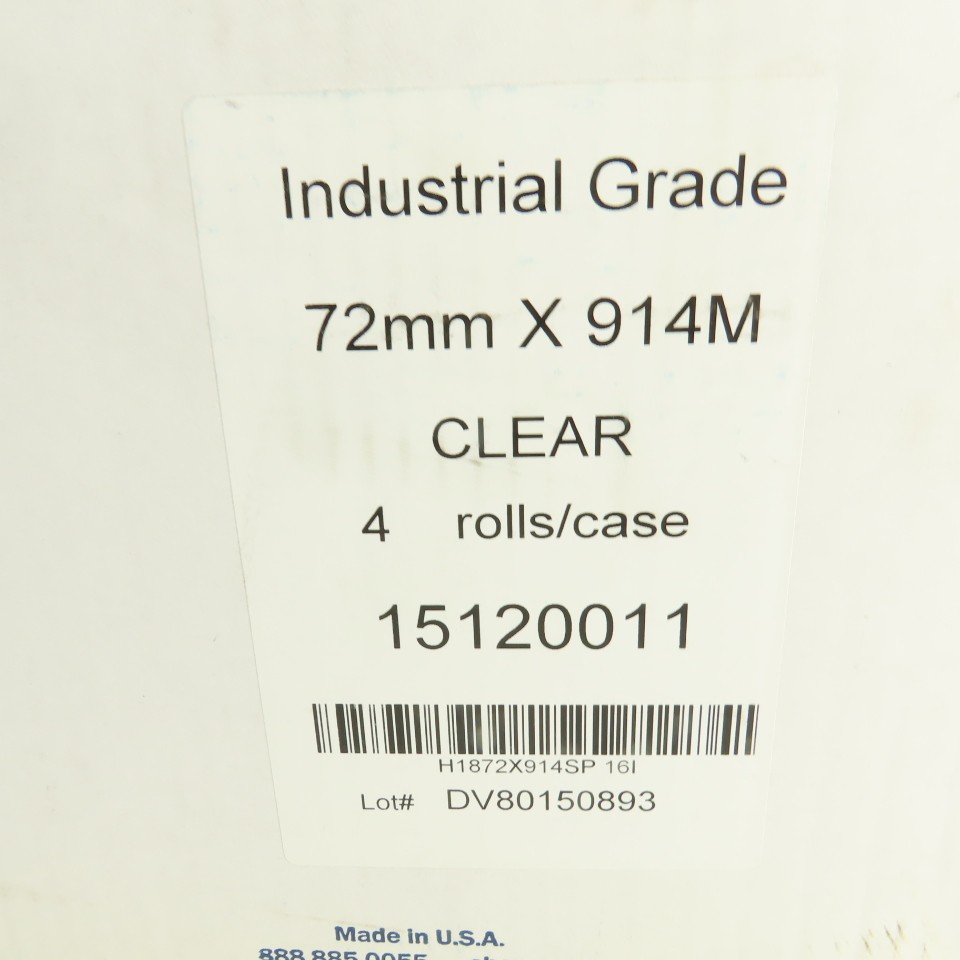 ShorrExpress 15120011 Carton Sealing Tape 72mm x 914m 1000YRD Clear 4 Rolls/Case