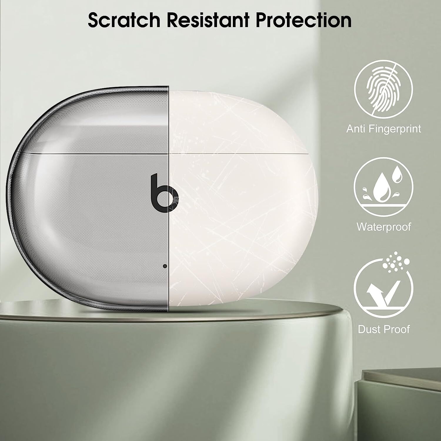 Clear Case for New Beats Studio Buds + 2023 Shockproof Earbuds Protective Cover