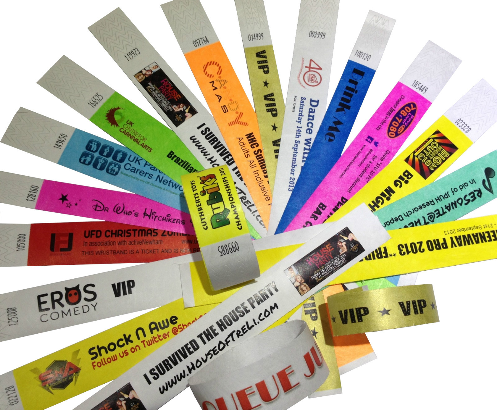 TYVEK WRISTBANDS, 1" & 3/4", Plain, custom print, personalised, paper, event