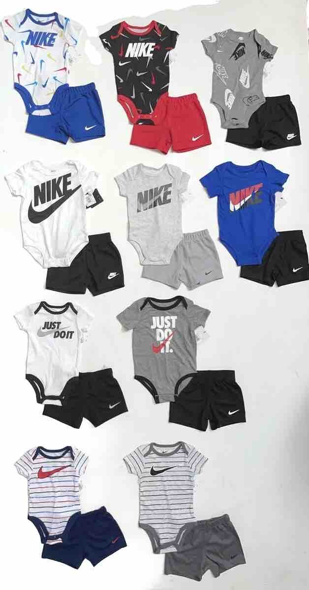 NIKE Baby Short Sets,  Bodysuit/Shorts &  Socks 3-PC Set; Sizes 3M, 6M, 9M  NWT