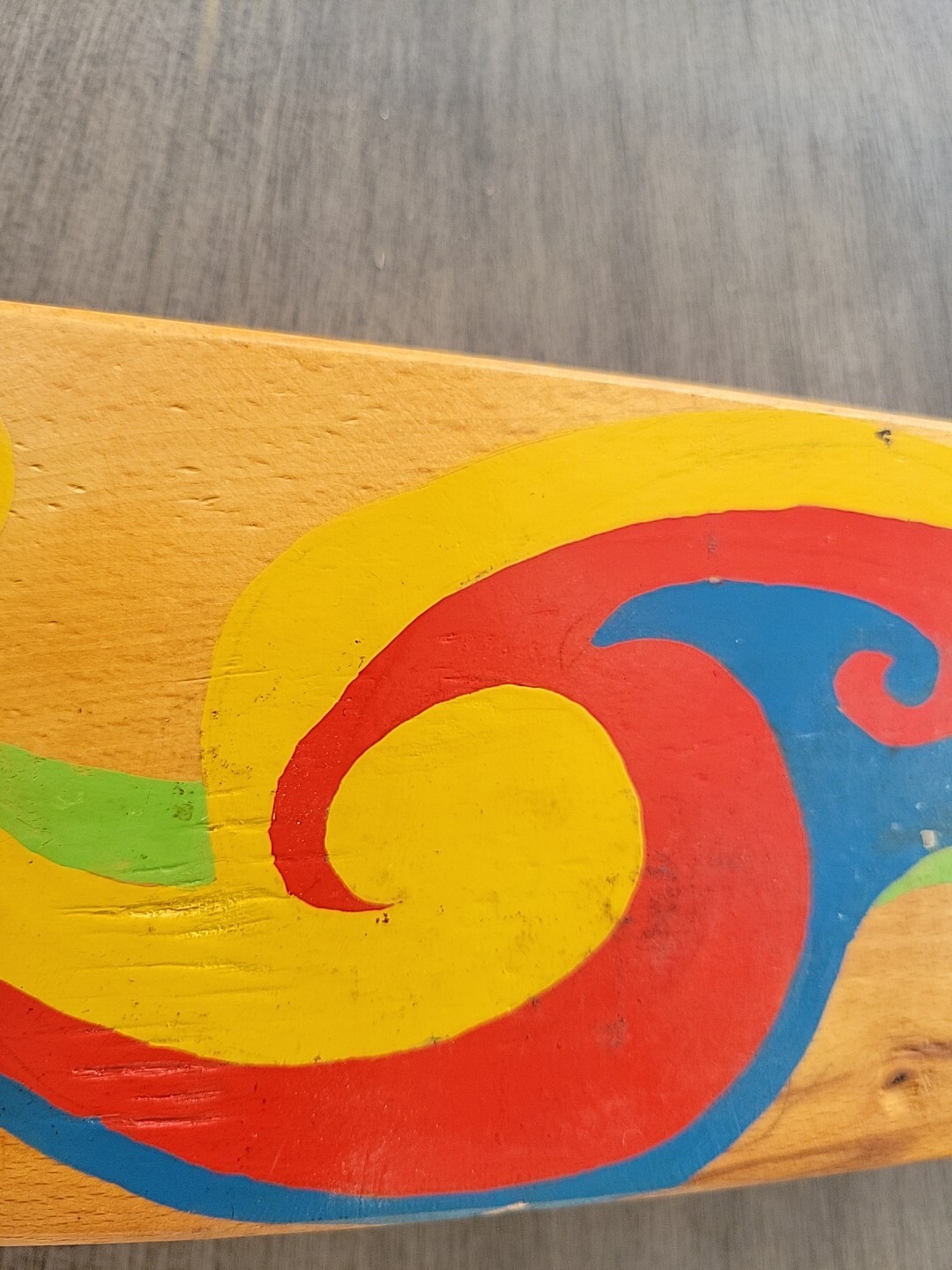 Vtg Folk Art Wooden Tole Grain Flour Scoop Painted Primitive Farm Core READ