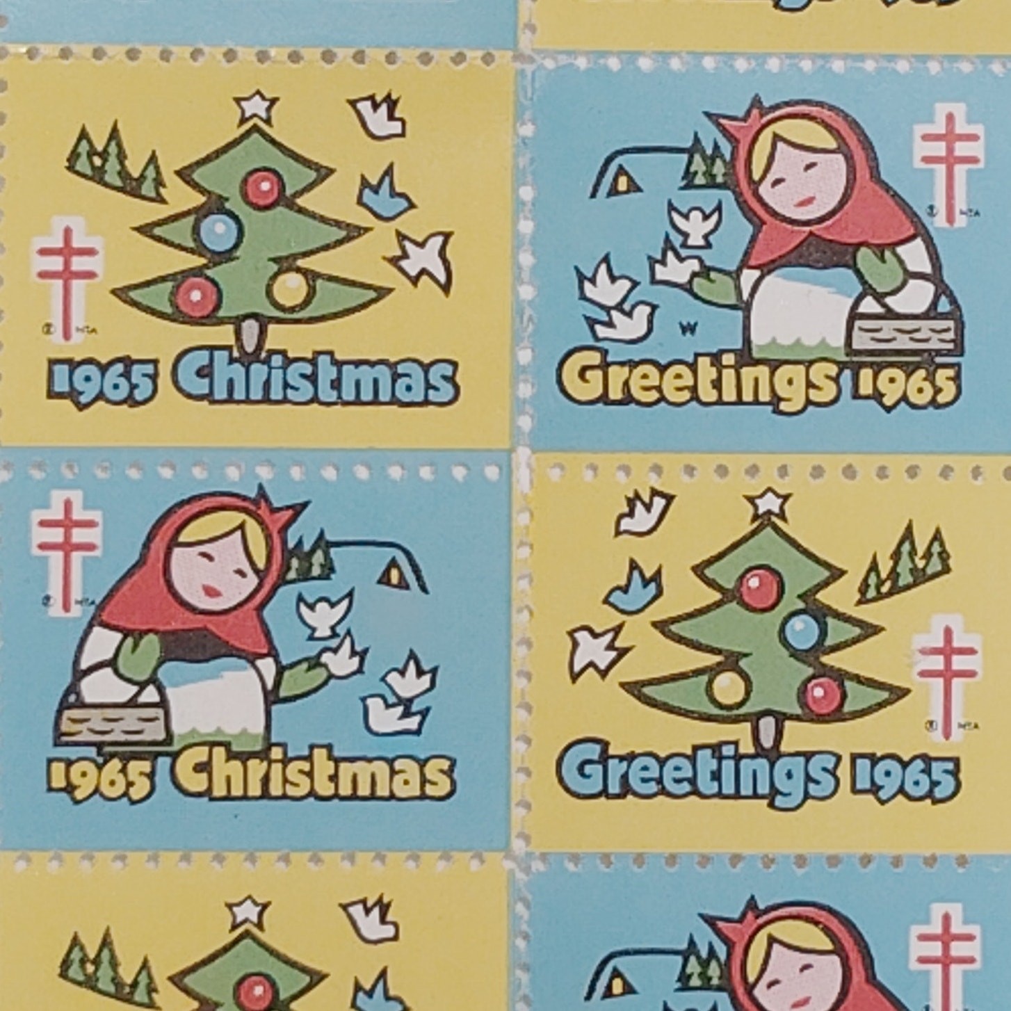 1965 Christmas Stamps - Tuberculosis & Resp. Disease Ass'n, Sheet of 70
