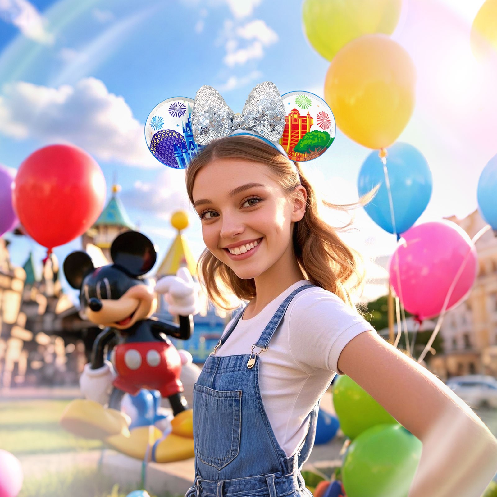 Disney.Parks Four Parks Icon Minnie Mouse Ears Headband 2025 US POST