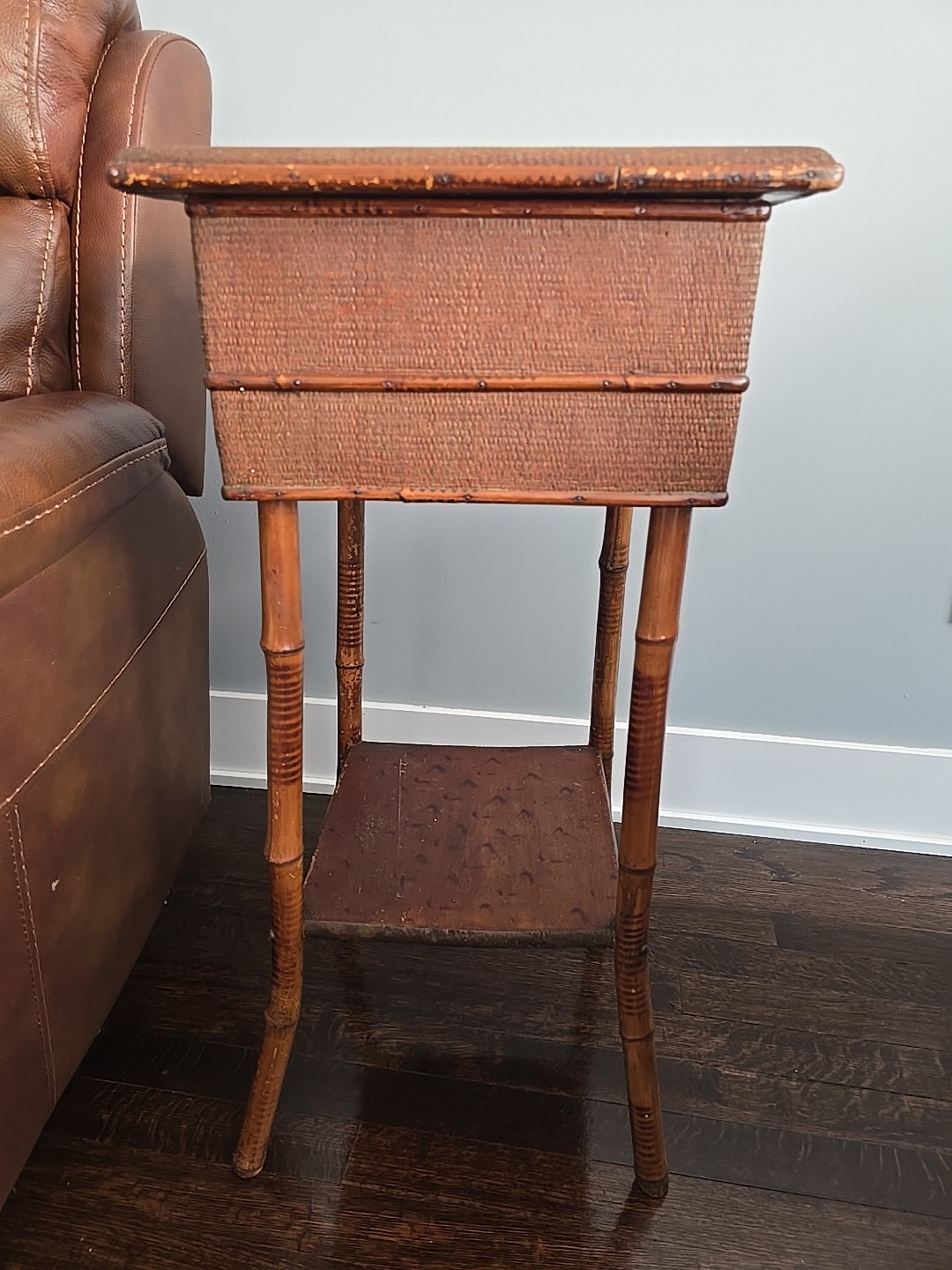 Vintage Bamboo Sewing Basket Stand