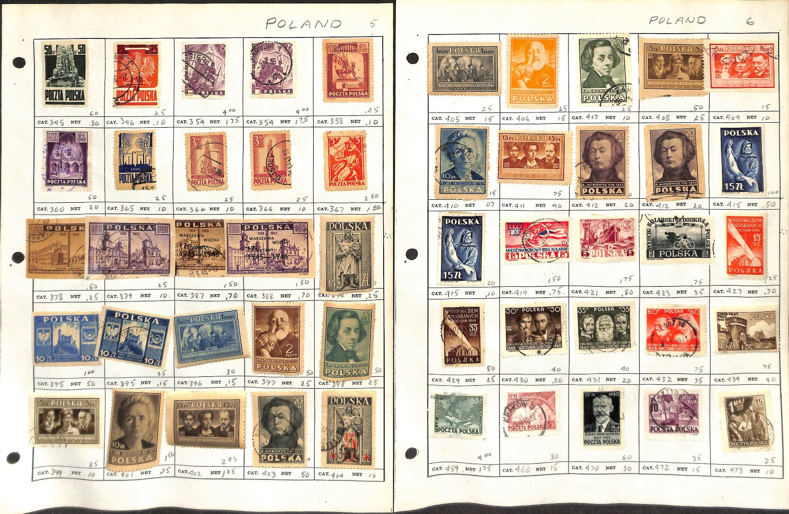 Poland Stamp Collection on 30 Pages, Neatly Identified (CB)