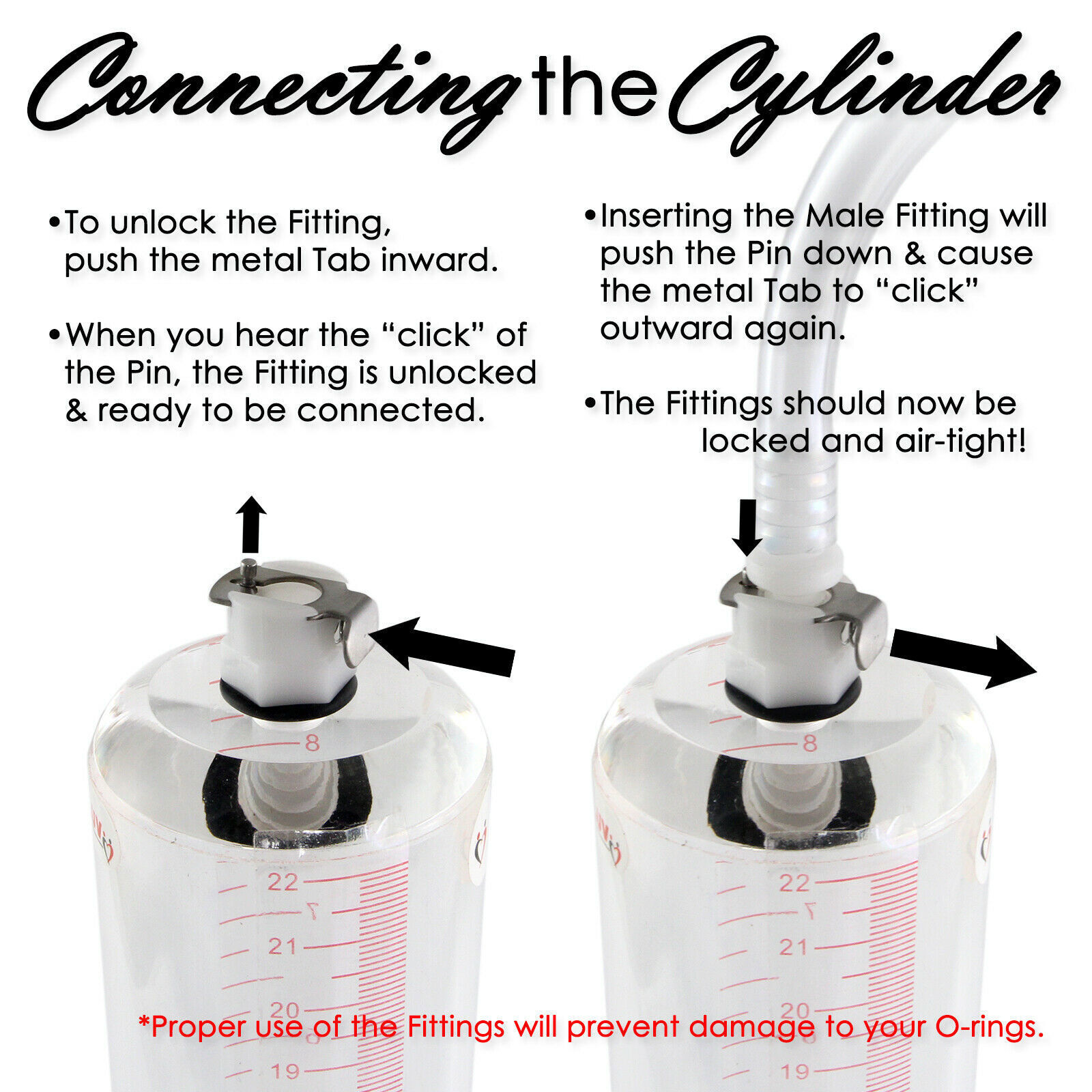 Penis Vacuum Pump Enhancer 9" Inch Length Untapered Gauge Cylinder Diameter 1.7"