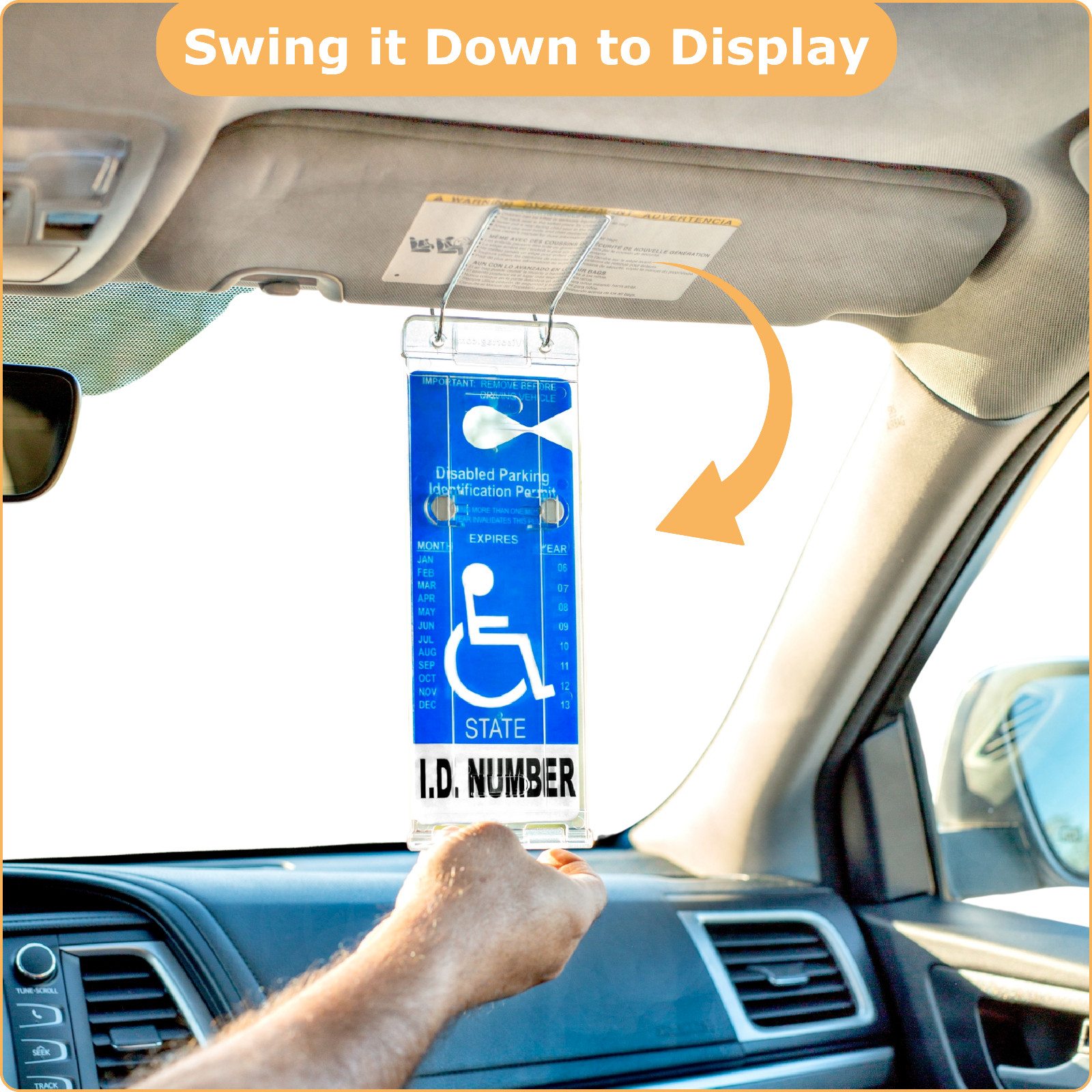 JL Safety Visortag Vertical- Best & Sturdiest Handicap Placard Holder Available!