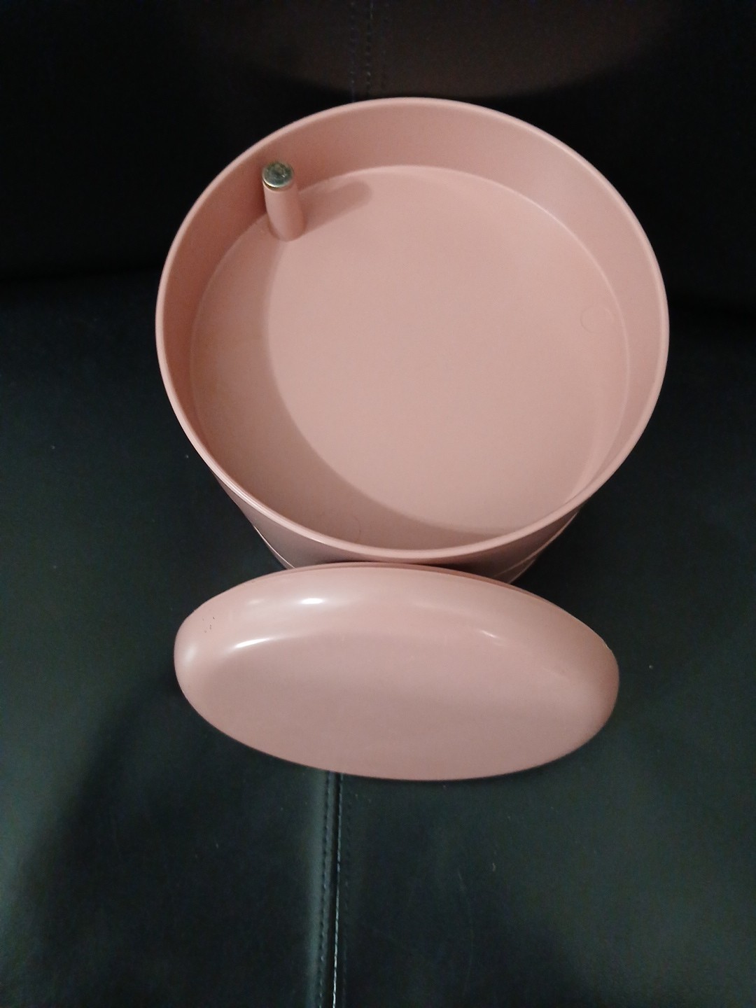 Vtg Circular Swivel Container Organizer AUTHENTIC Pink Rose Color