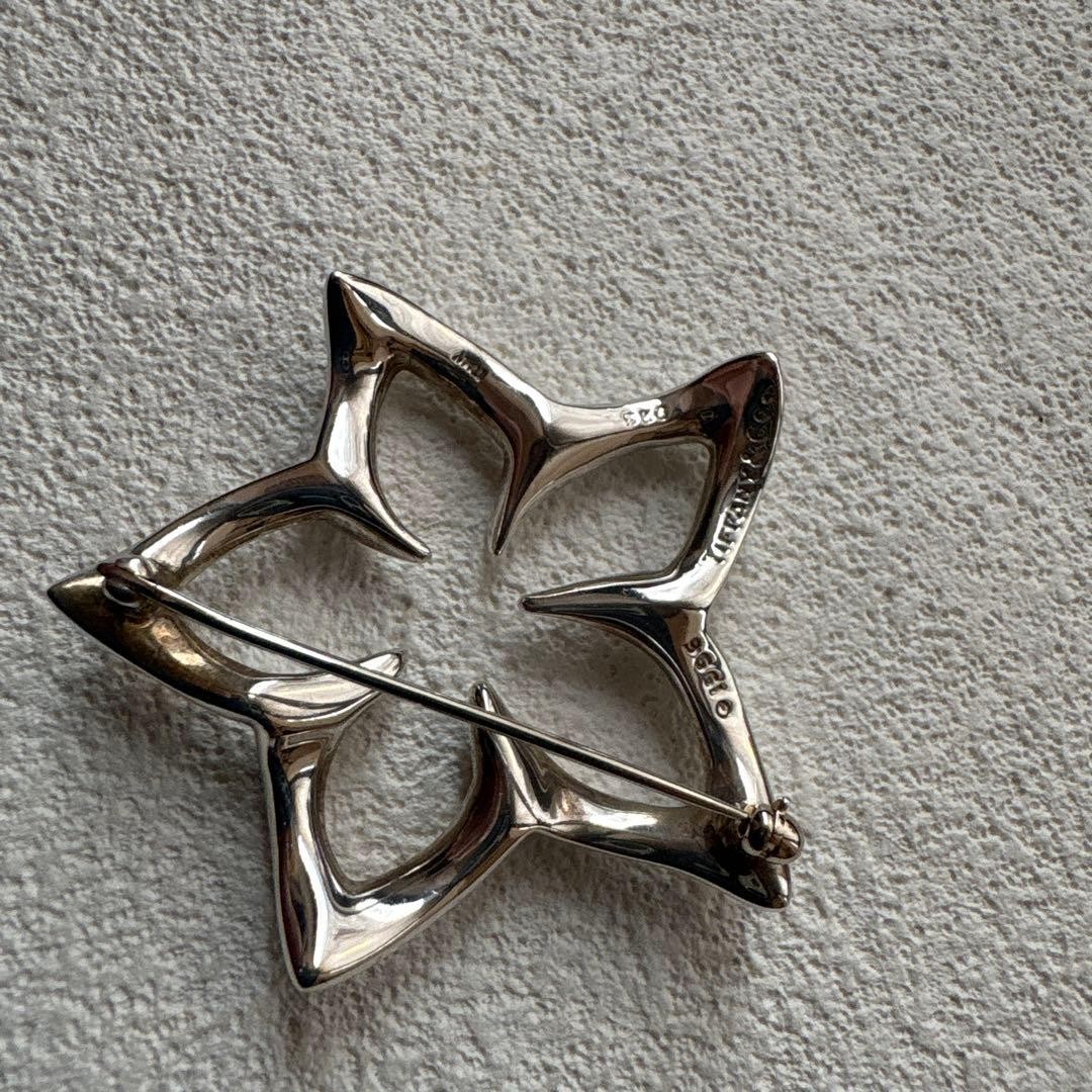Tiffany & Co. Plumeria Flower Brooch Pin Sterling Silver SV925 No Box Rare
