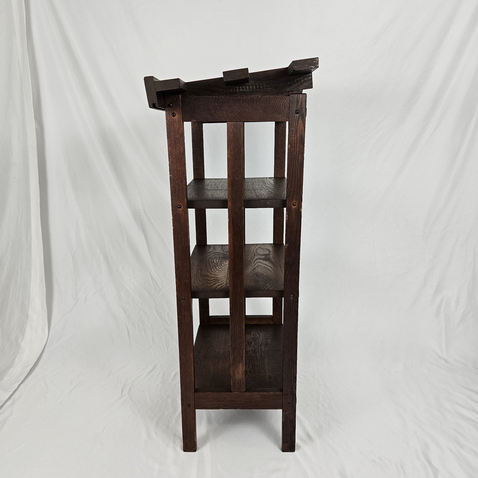 Antique Mission Oak Library Lectern Book Shelf Early 1900's Arts & Crafts