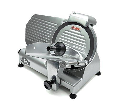 KWS Premium Commercial 320W Electric Meat Slicer 10" with Teflon Blade