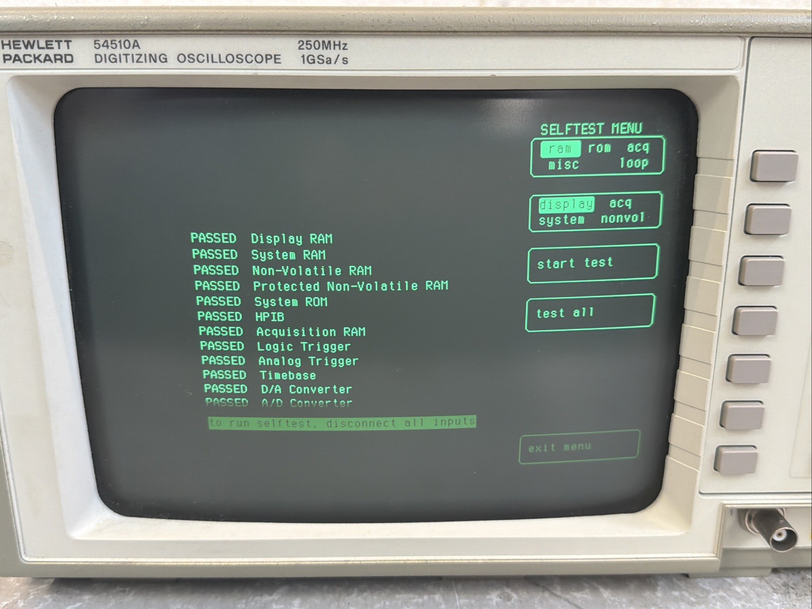 HP 54510A Digitizing Oscilloscope 250MHz 1GSa/s