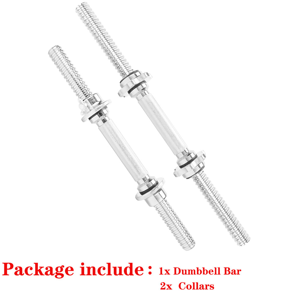 Dumbbell Bars Set Handles Gym Weight Lifting Collars Metal Dumbell Chrome