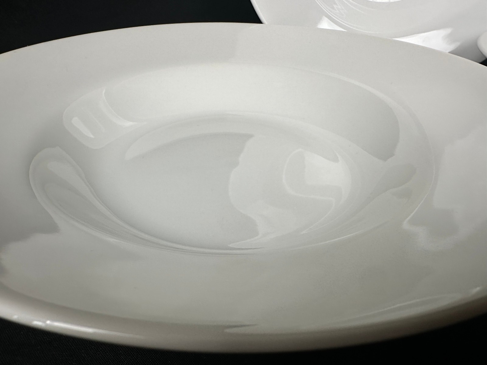 THREE Large Rim Soup Pasta Bowls Wedgwood Emeril SUPER WHITE Micaceous 10 1/4"