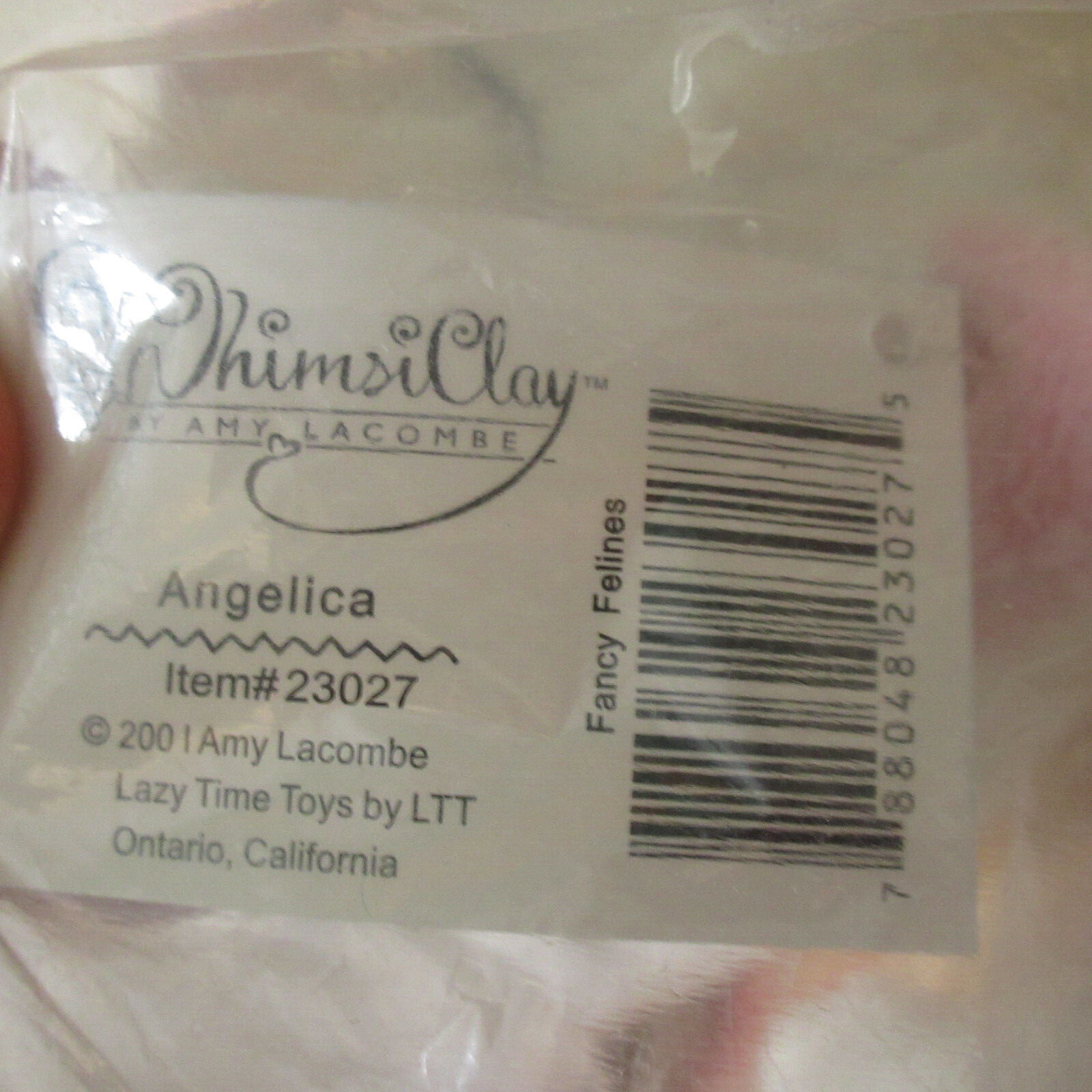 Vtg WhimsiClay Whimsy Clay Amy Lacombe ~10" ANGELICA Angel Cat Plush Stuffed