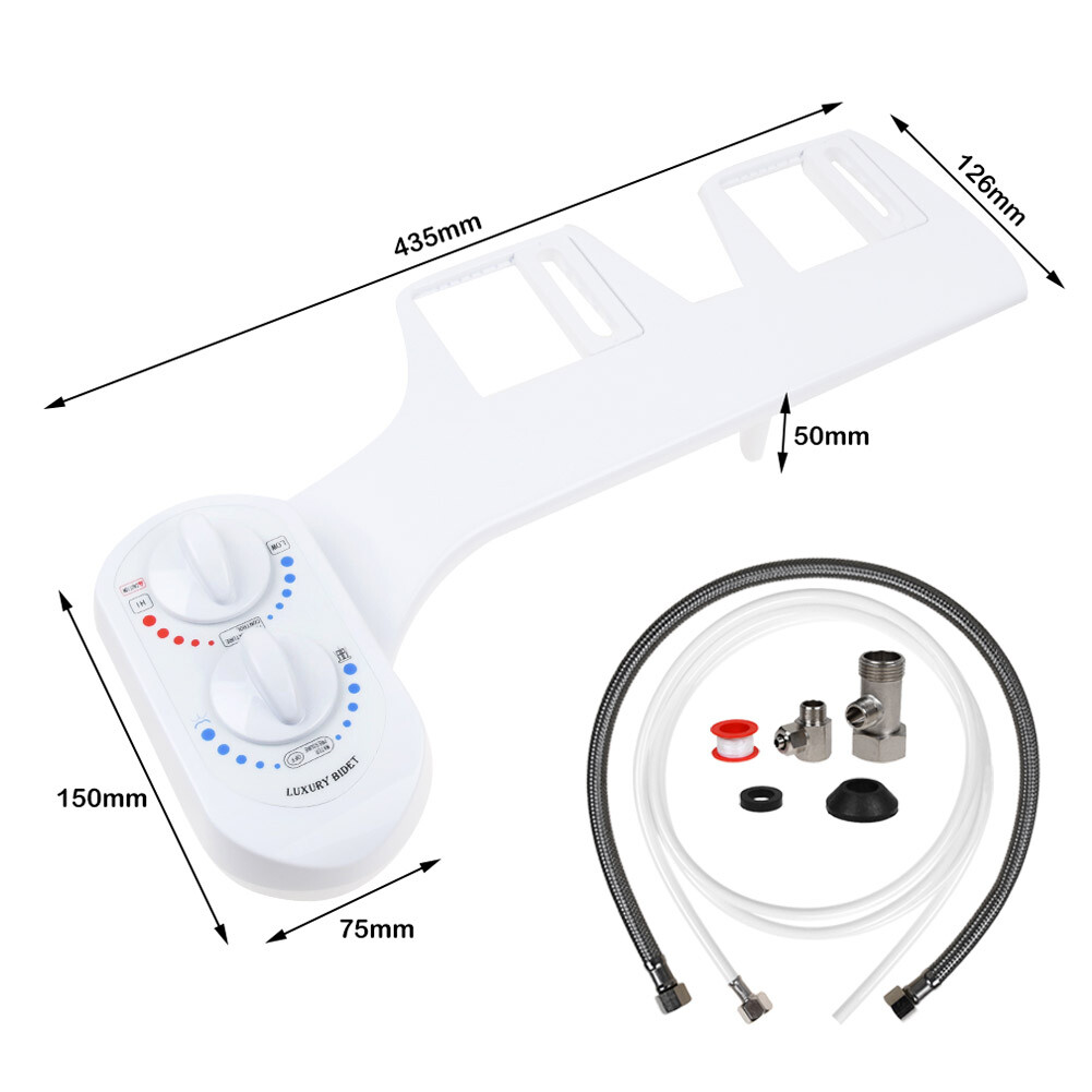 Bidet Fresh Water Spray Kit Non Electric Toilet Seat Attachment Hot Cold Wash