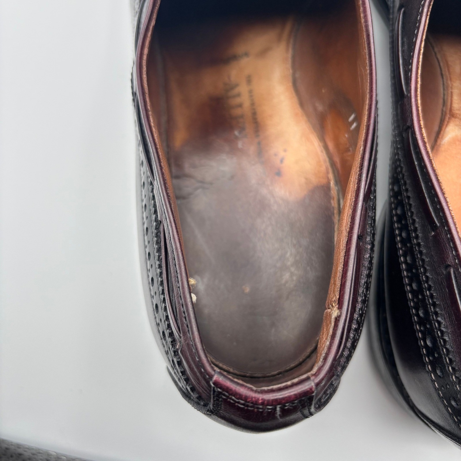 Allen Edmonds Arlington Burgundy Wingtip Tassel Loafers Mens Size 11 B *FLAW