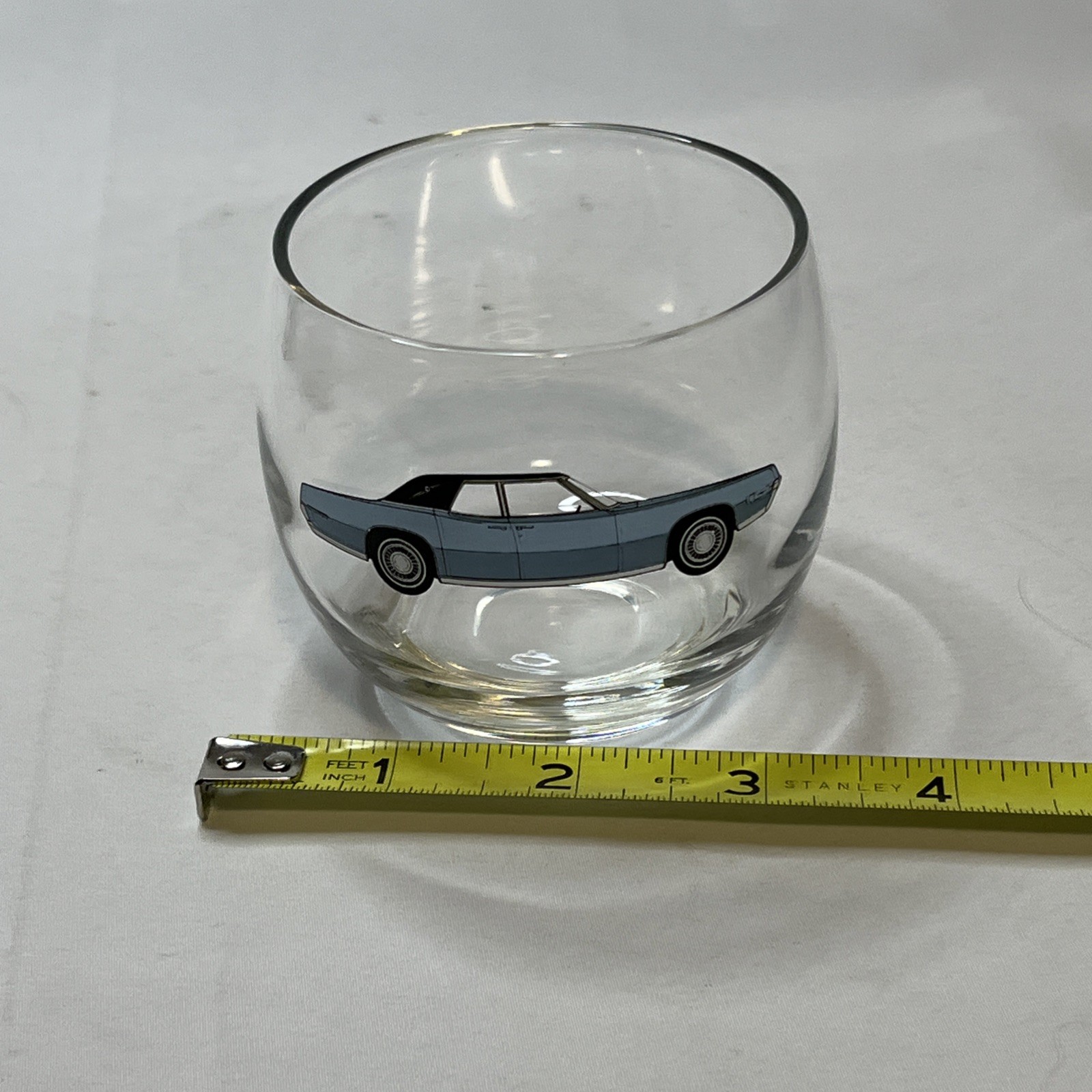 1968/69 Ford Thunderbird Dealer Promotional Roly Poly Low Ball Whiskey Glass
