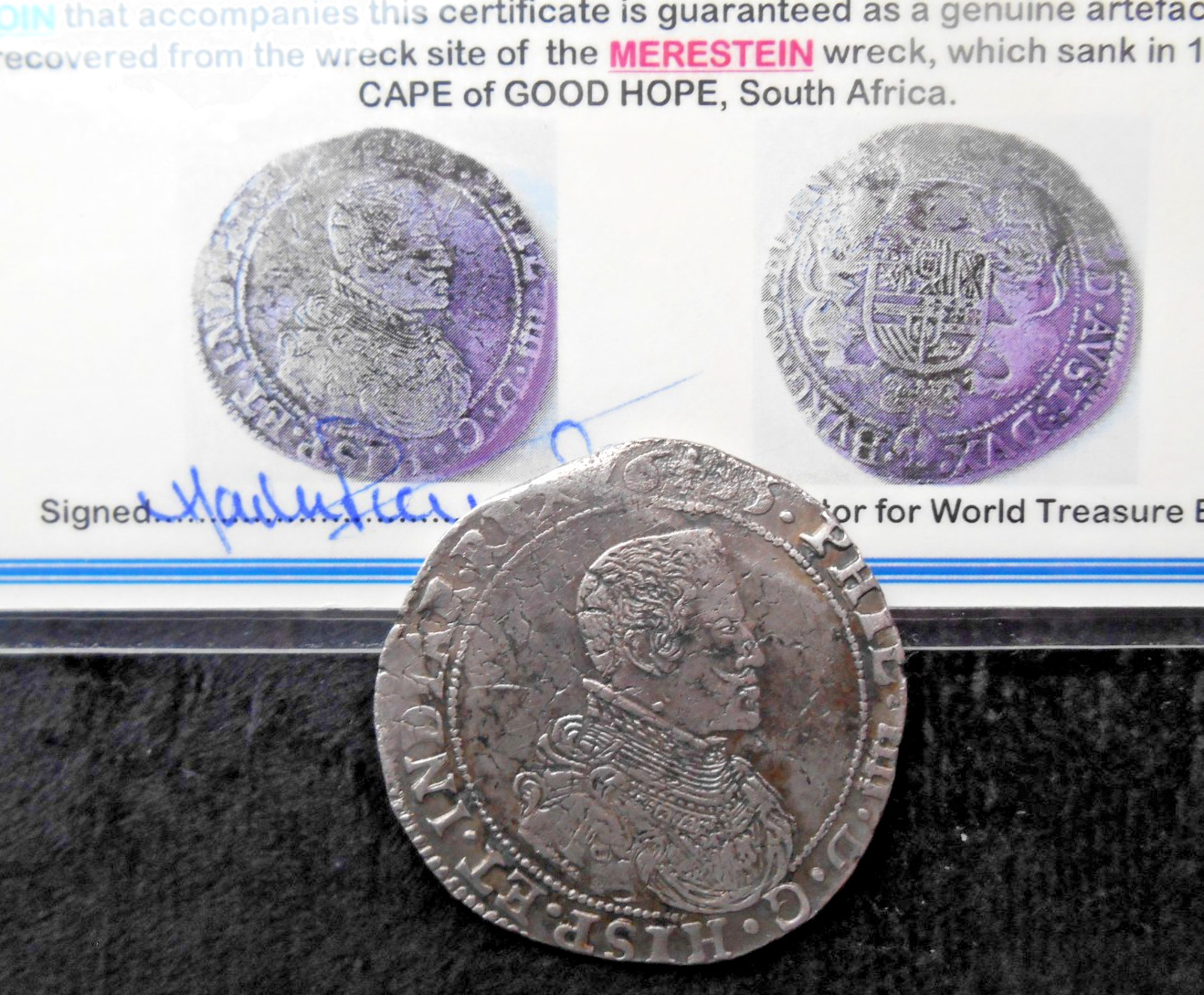 SHIPWRECK treasure SILVER PORTRAIT DUCATON coin MERESTEIN wreck 1655 VOC E India