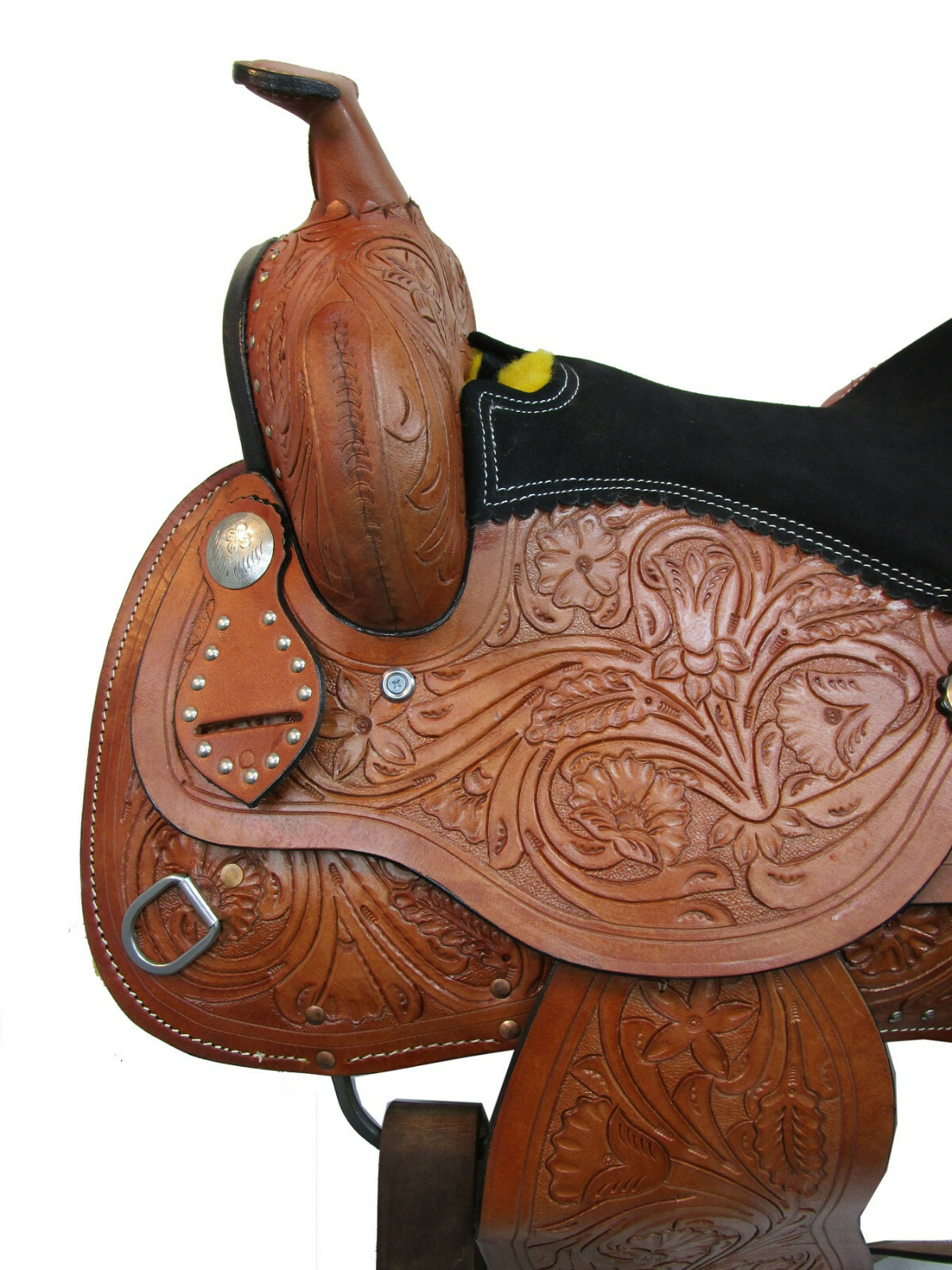 USED WESTERN SADDLE 15 16 17 18 PLEASURE HORSE BARREL RACING TOOLED LEATHER TACK