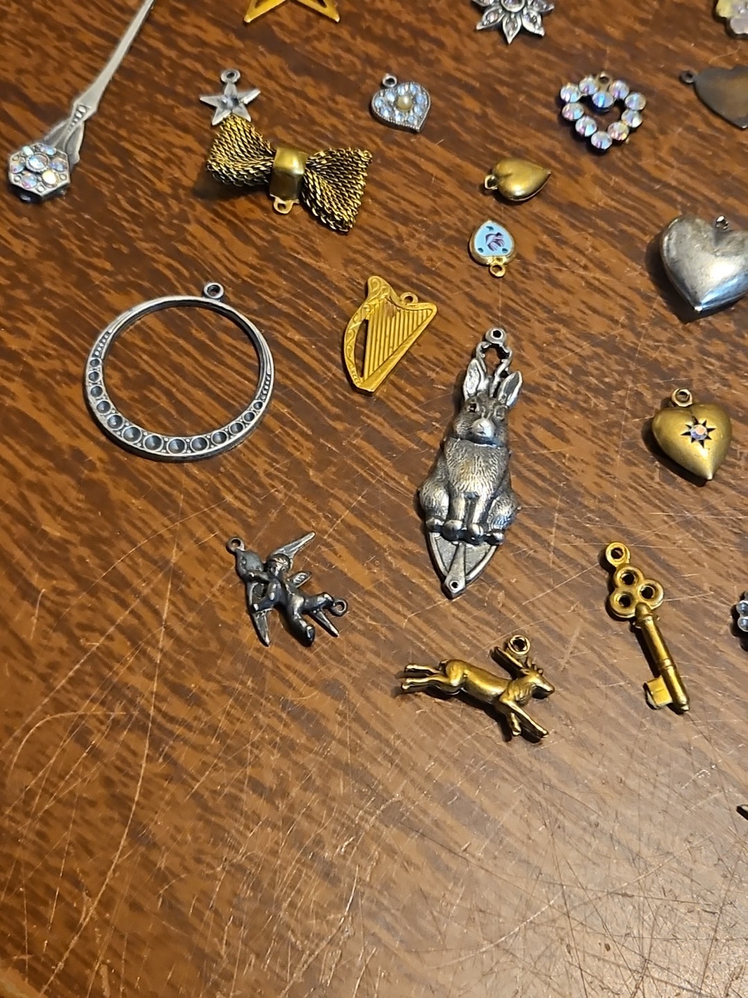 Lot Of 50 Mixed Parts Pcs France Vintage 60s Brass Stampings Findings Jewelry 24