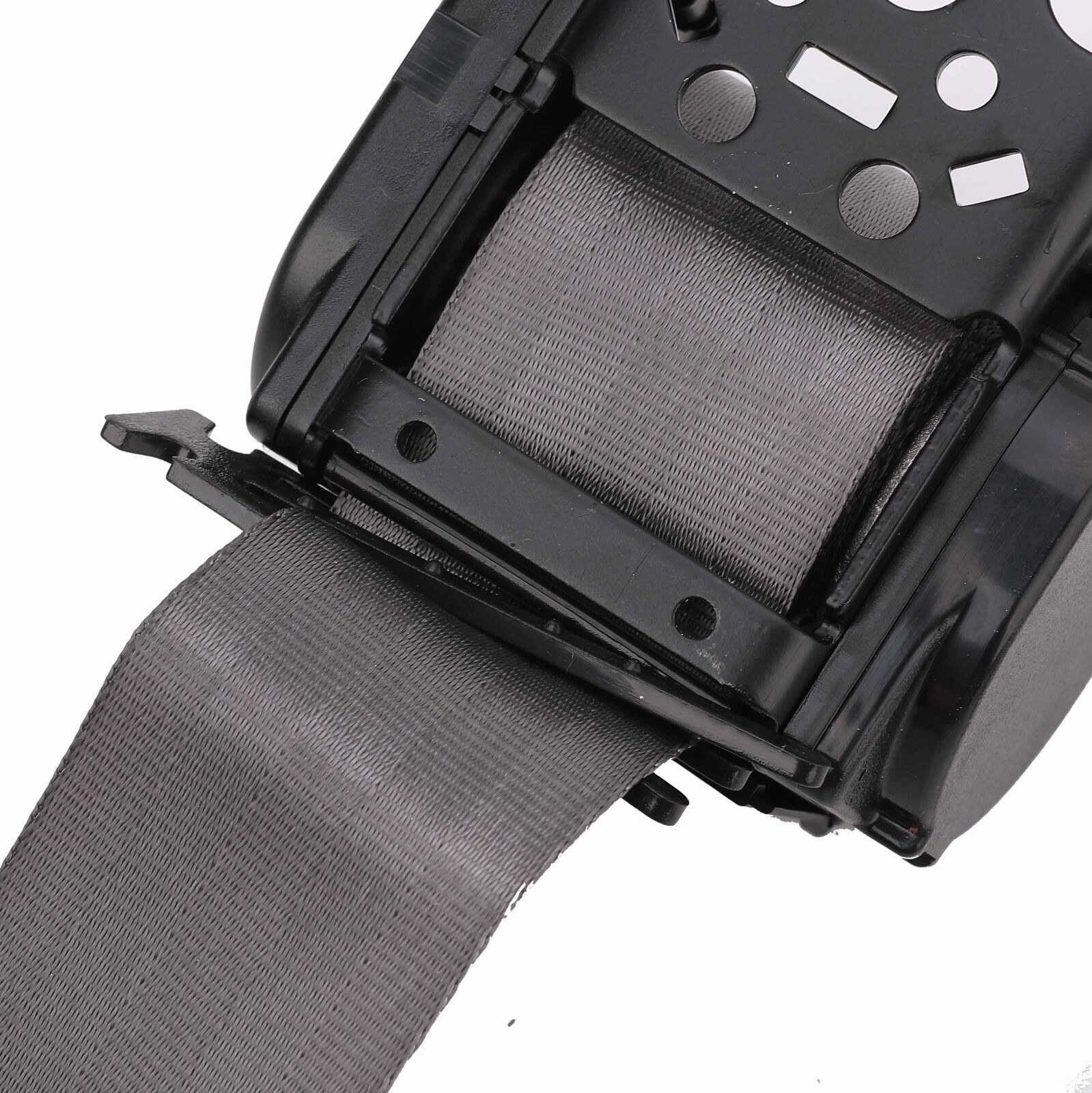 2 Retractable 3 Point Safety Gray Seat Belt Straps Vehicle Adjustable Belt Kit