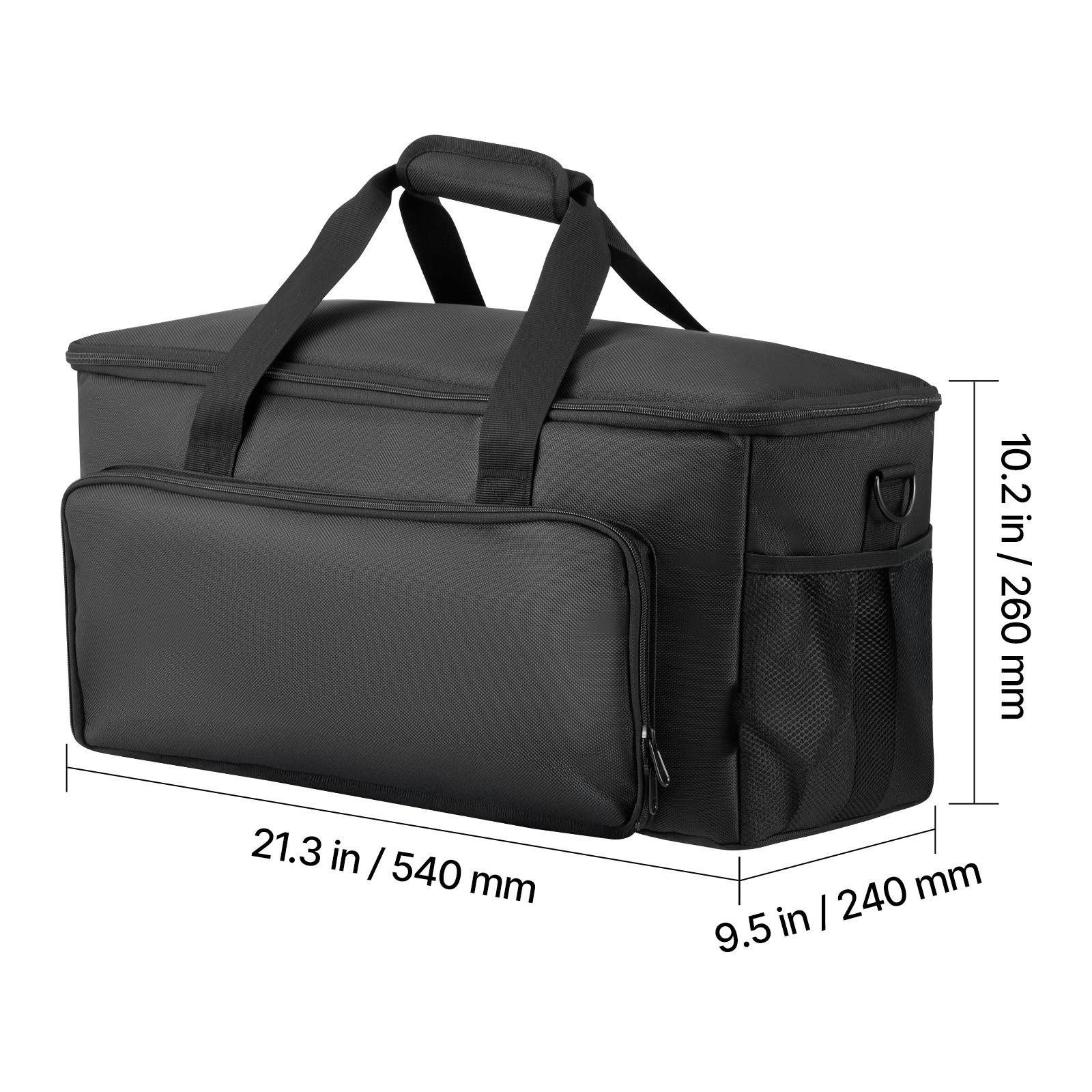 Uimoso Rolling DJ Cable Bag with Wheels, Padded Design, 6 Adjustable Dividers