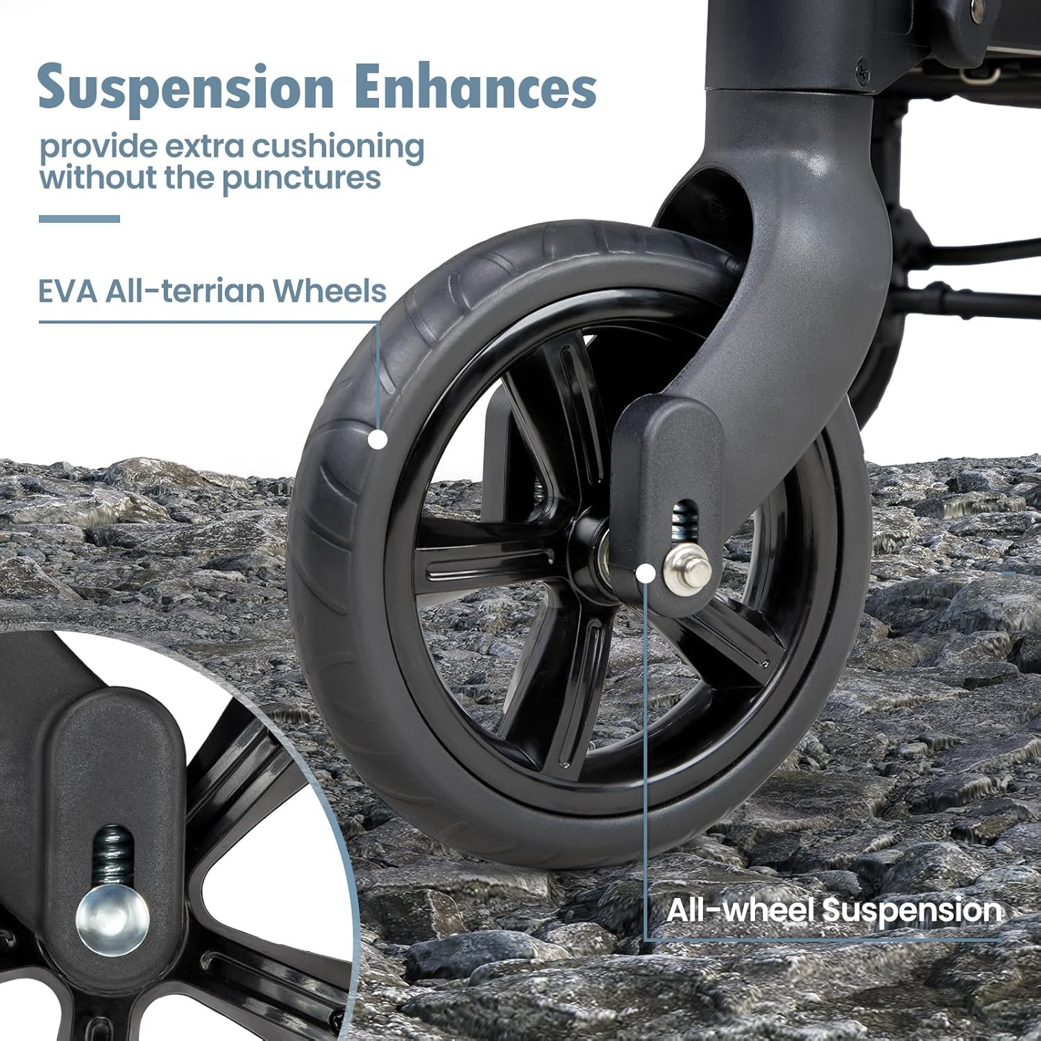 Wagon Stroller for 2 Kids, Foldable All-Terrain Wagon for Toddler with Canopy