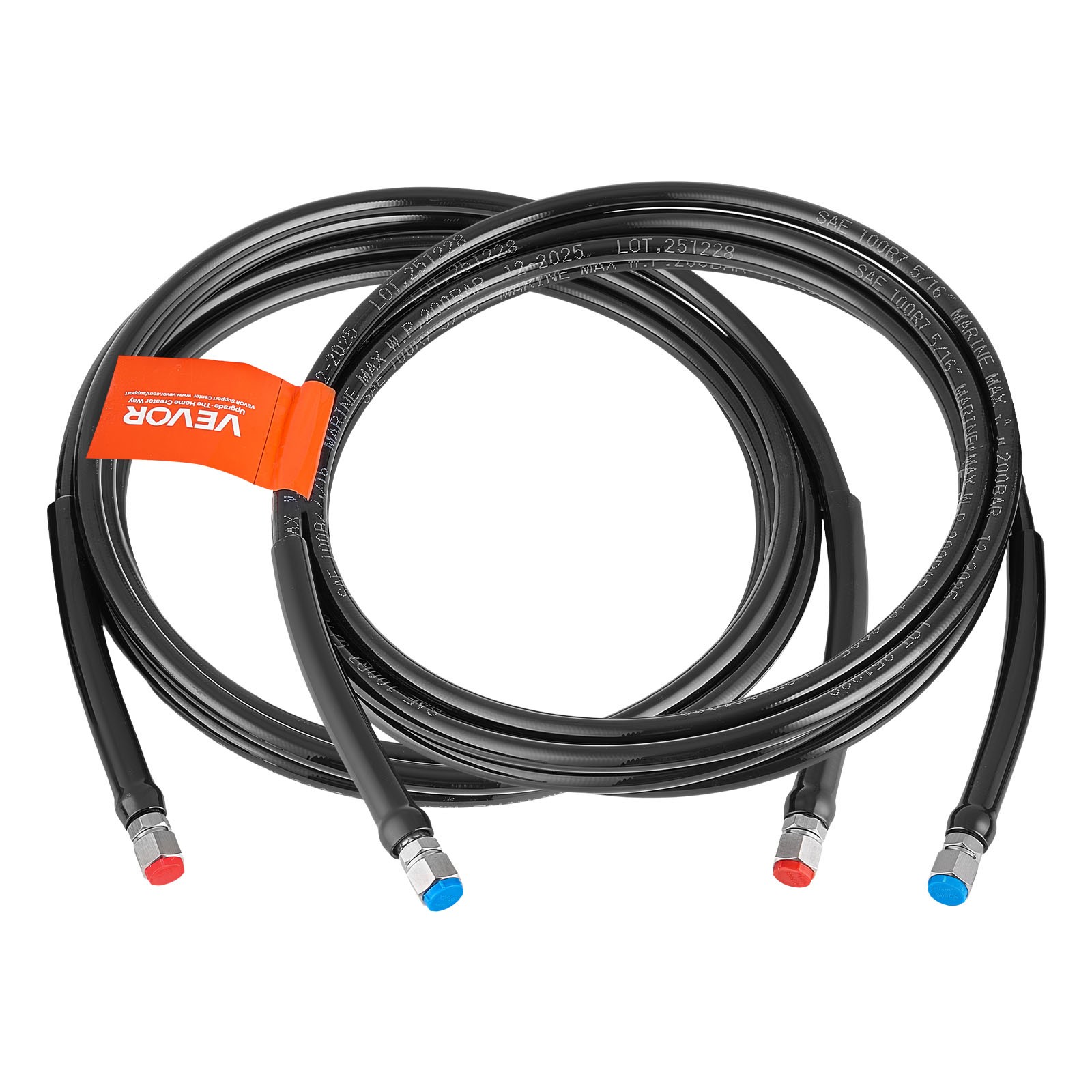 VEVOR Hydraulic Hose Kit 16ft Hydraulic Steering Hose for Outboard Steering Boat
