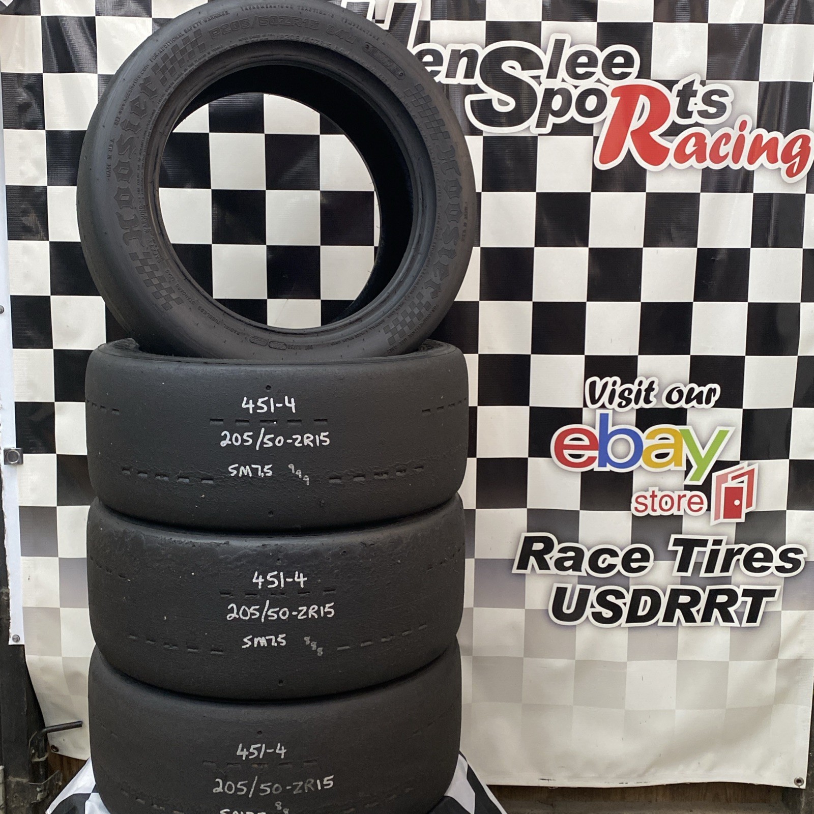 451-4 USDRRT HOOISER DOT Road Race Tire 205/50-ZR15 SM7.5 Years 2022/21.