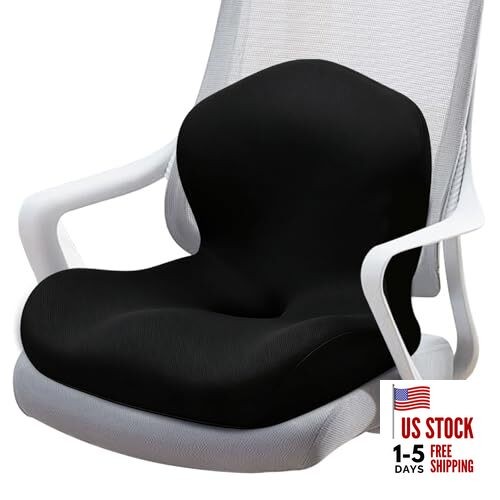 Seat Cushion, Office Chair Cushion, L-Shaped Ergonomic Car Seat Cushions, Black