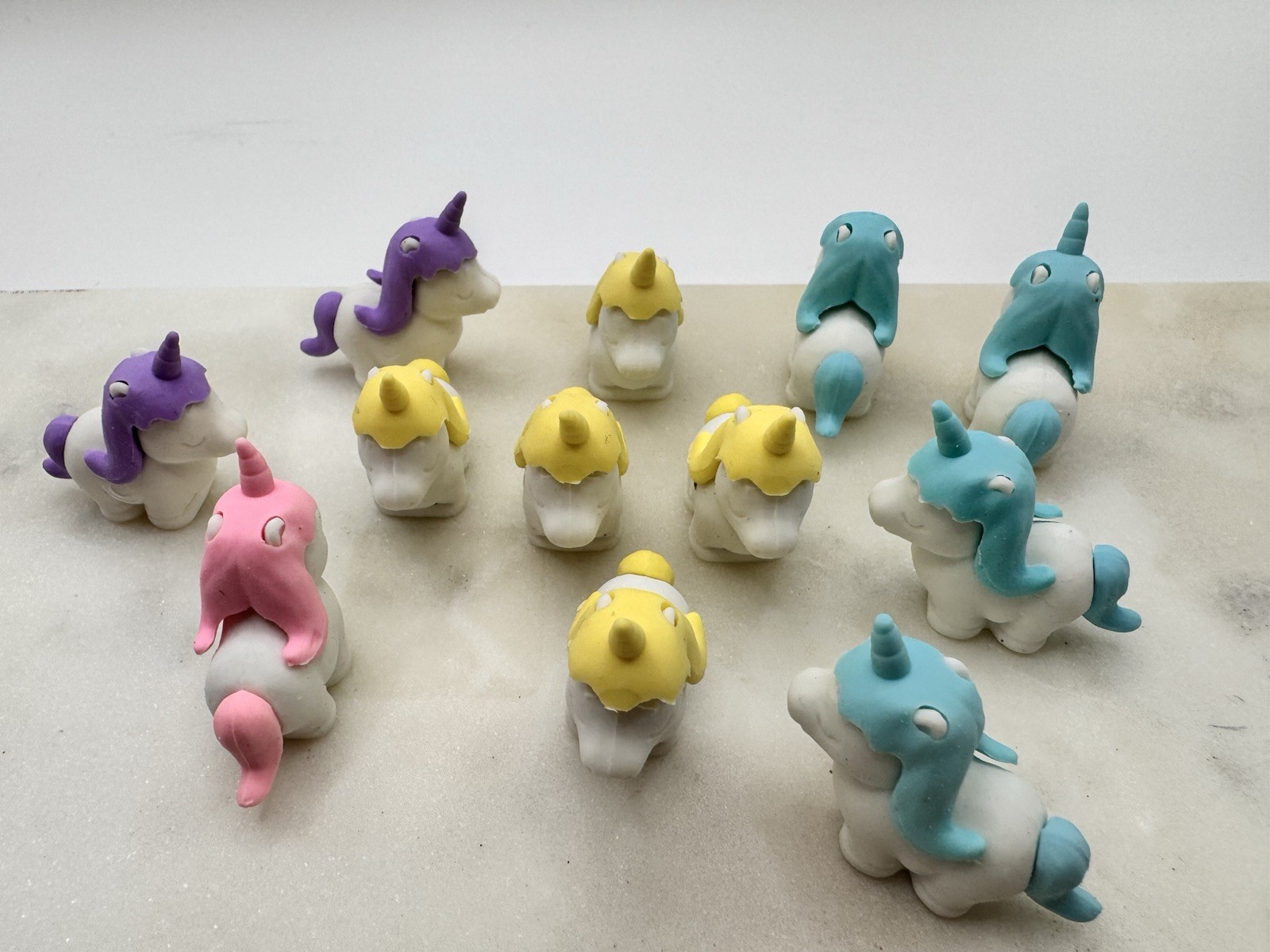 Unicorn Erasers Lot Cute Pastel Unicorn Pencil Erasers Kawaii Kids 11 Pc