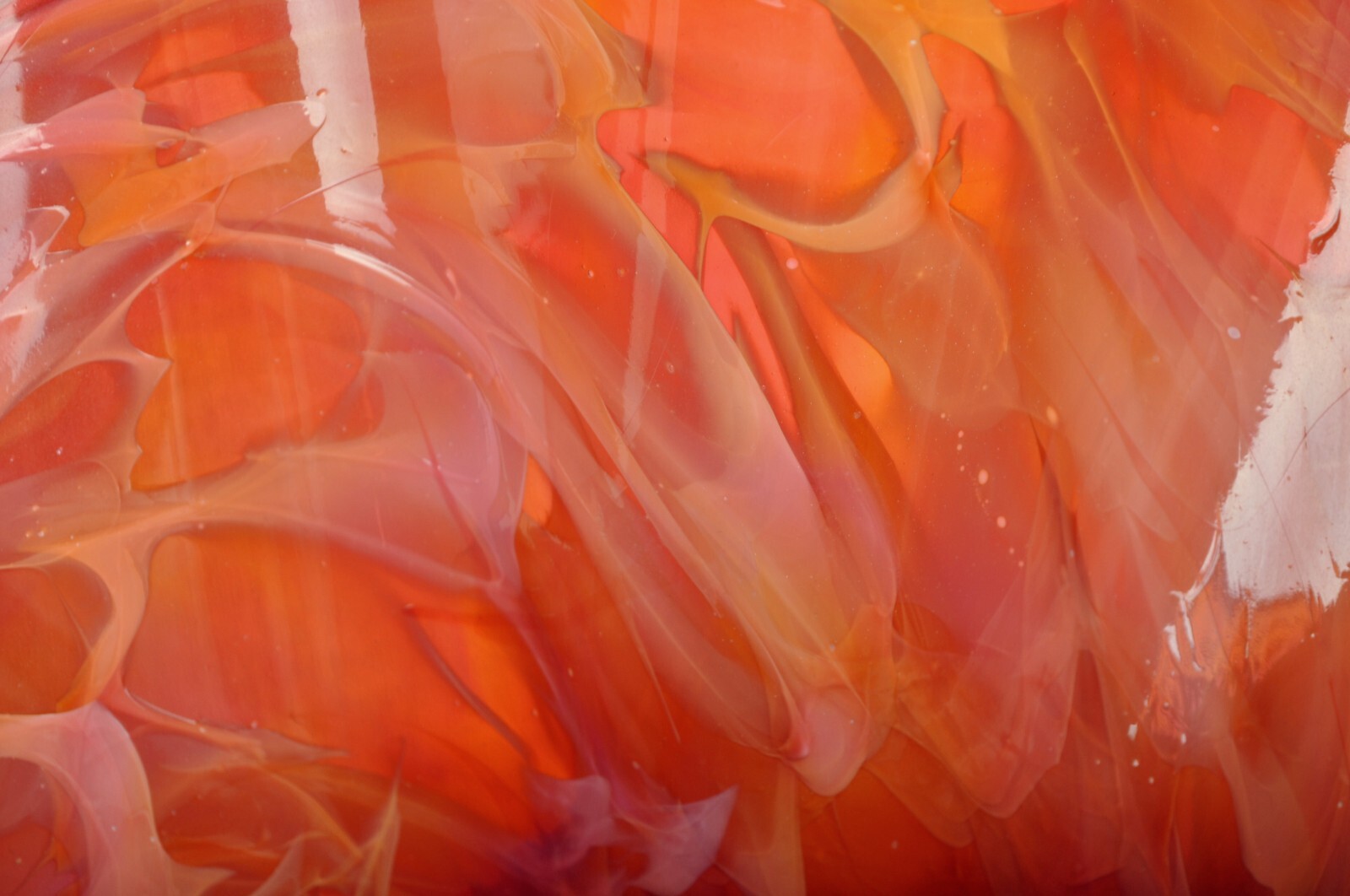 MERIDIAN STREET Art Glass Taco Shell Red/Salmon Hand Blown by John McDonald New